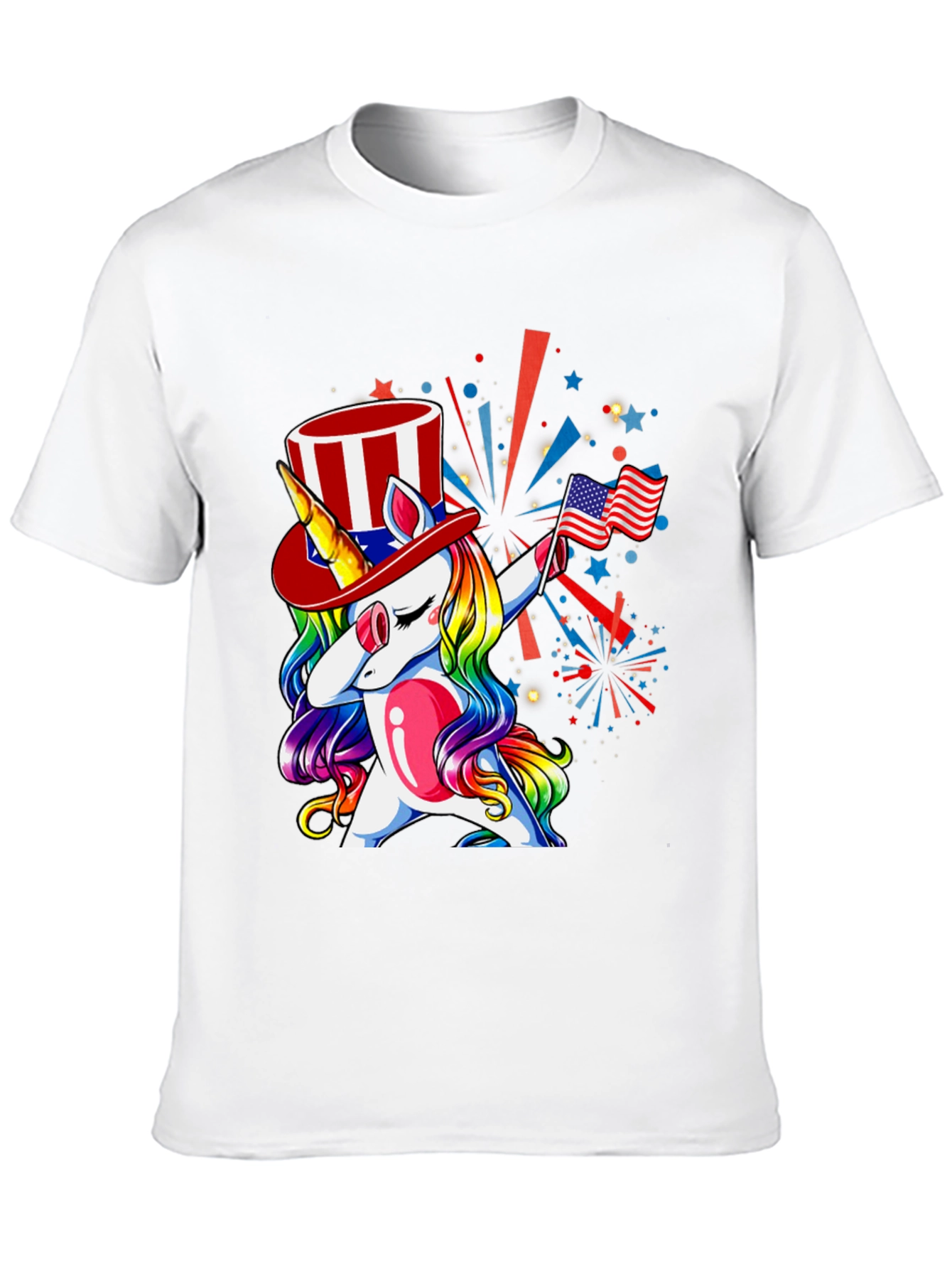Patriotic Unicorn Dabbing Graphic T-Shirt