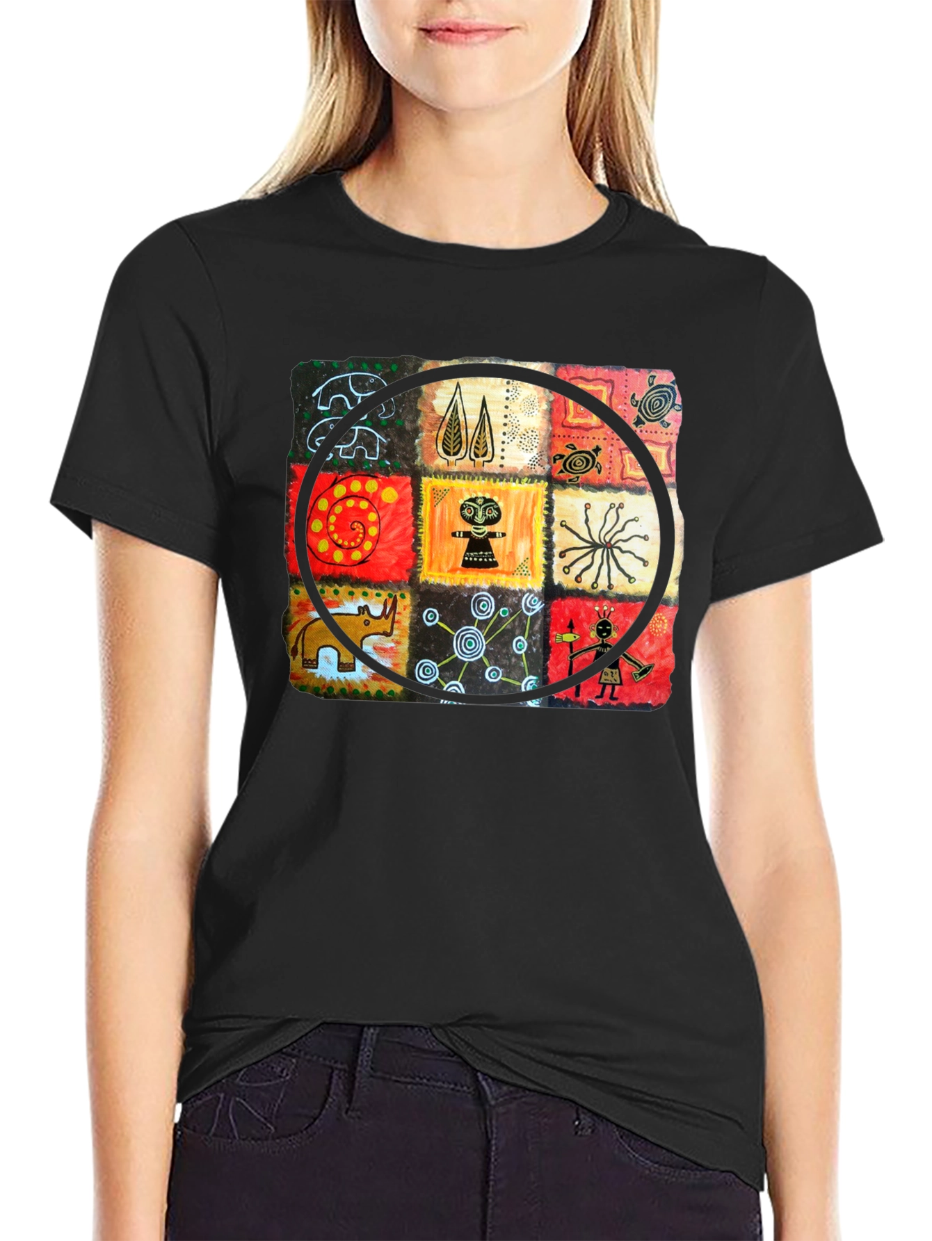 Abstract Art Graphic Print Crew Neck T-Shirt