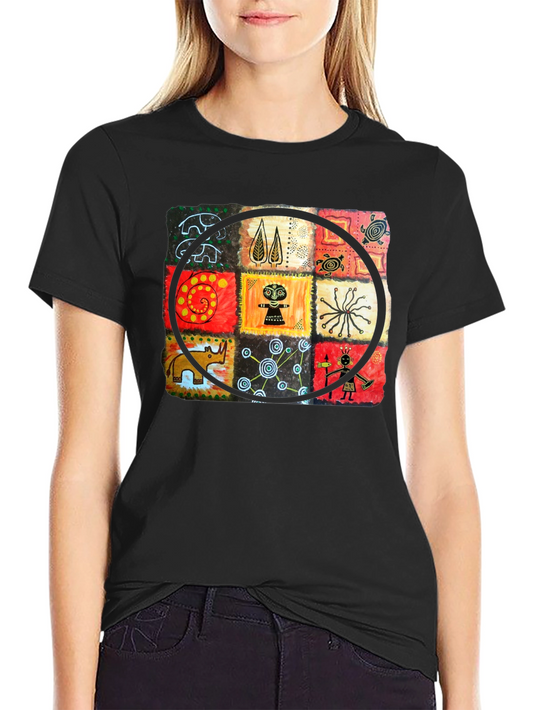 Abstract Art Graphic Print Crew Neck T-Shirt