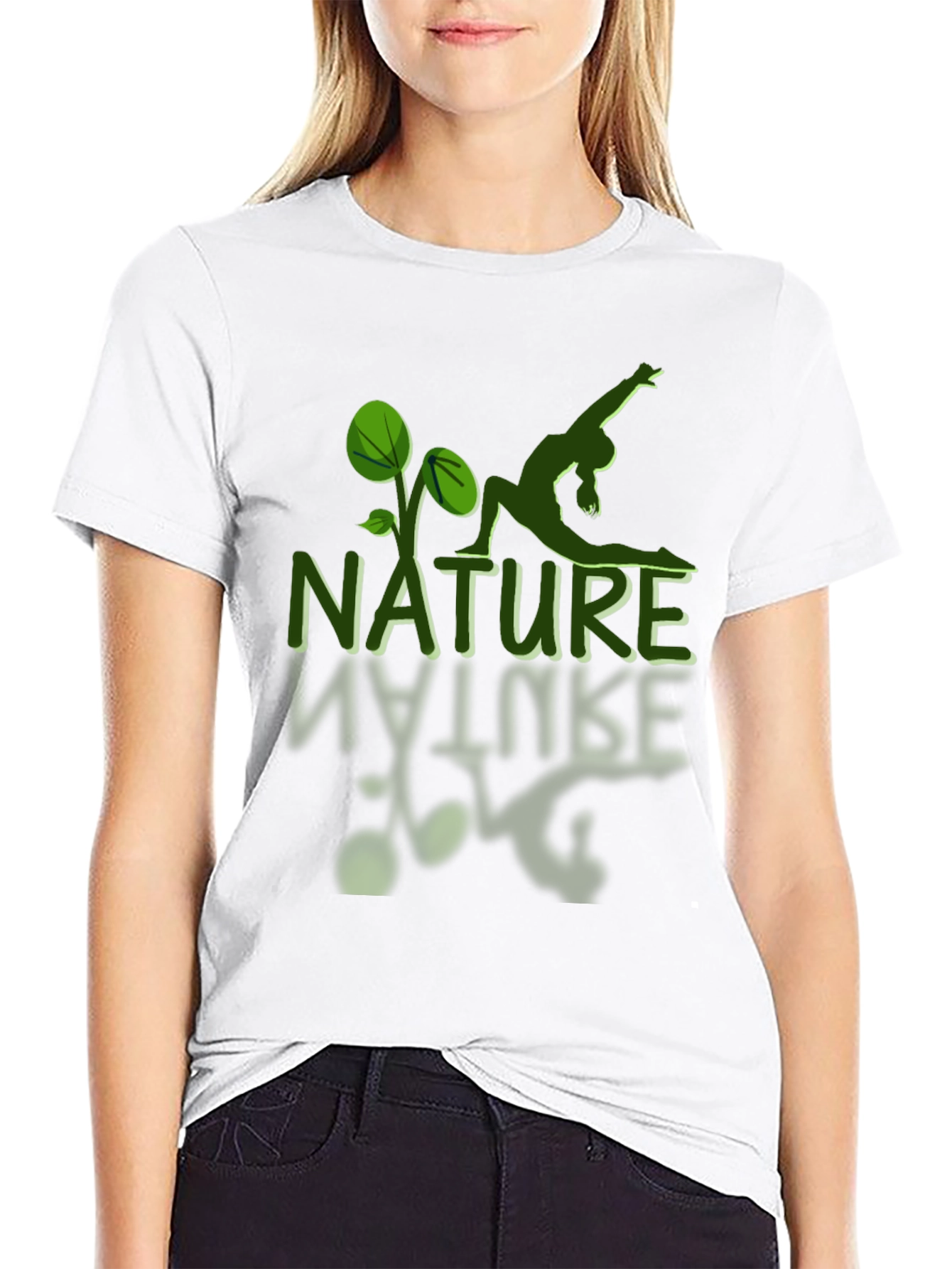Nature Yoga Graphic T-Shirt - Black Cotton Tee