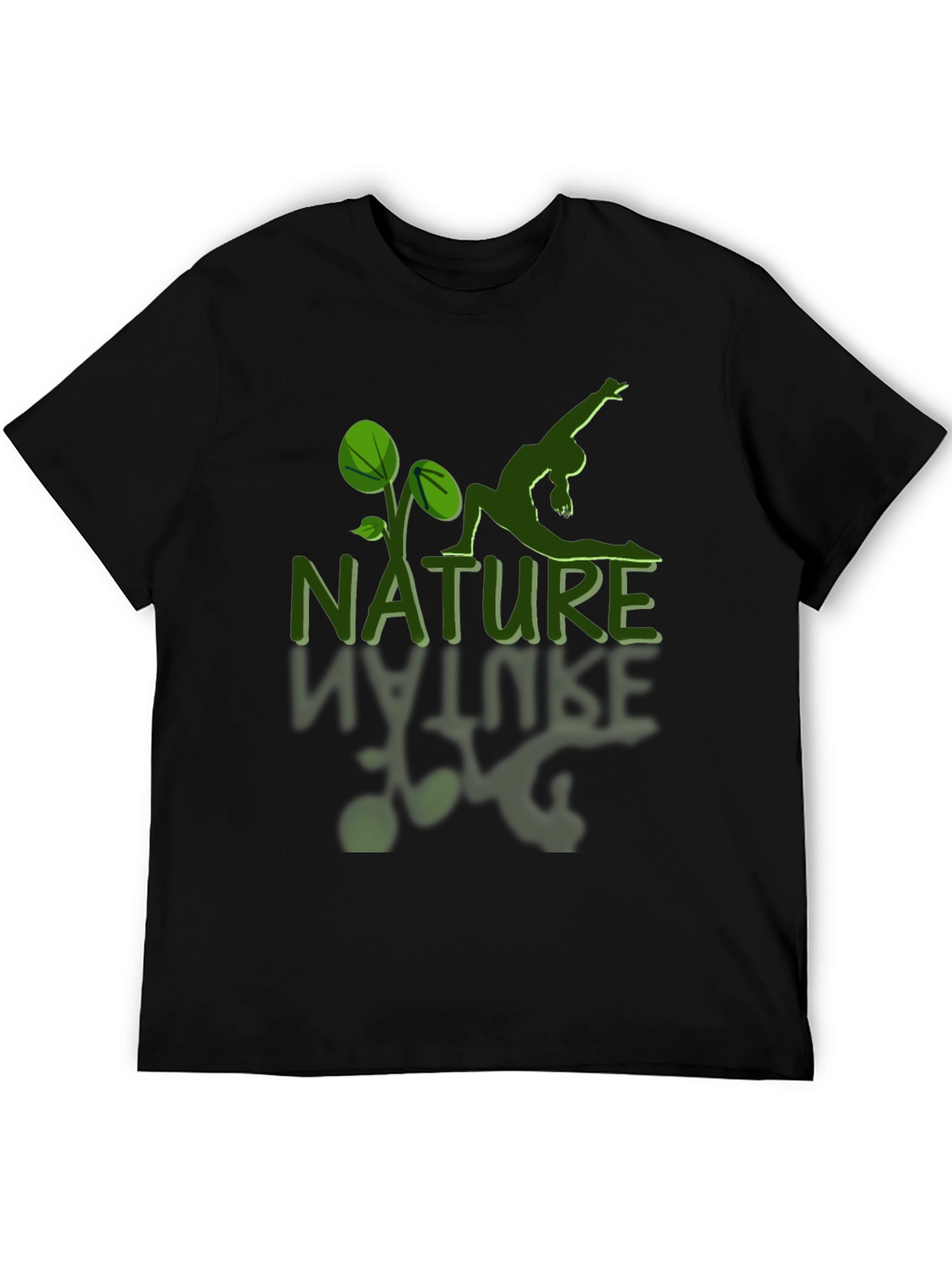 Nature Yoga Graphic T-Shirt - Black Cotton Tee