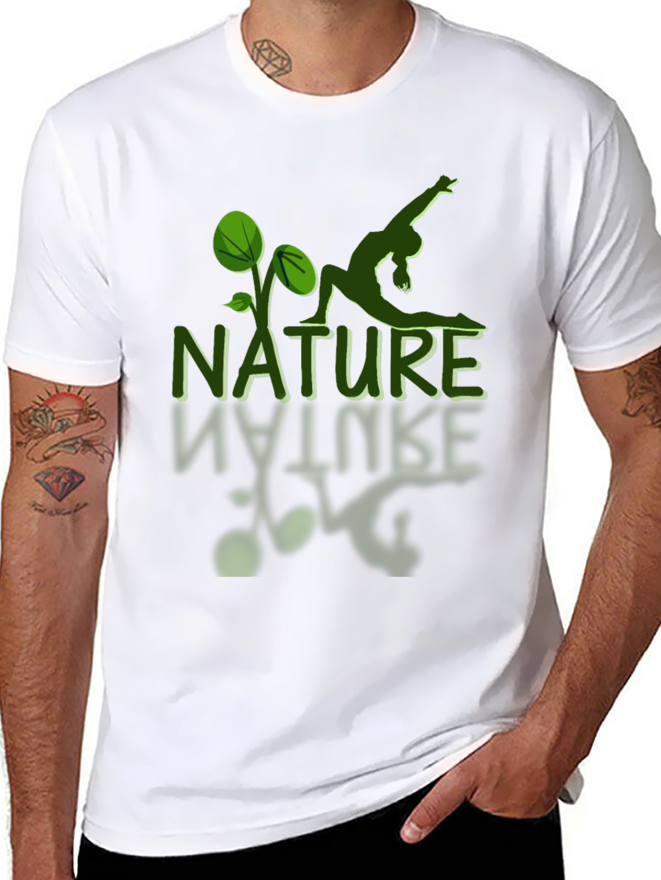 Nature Yoga Graphic T-Shirt - Black Cotton Tee