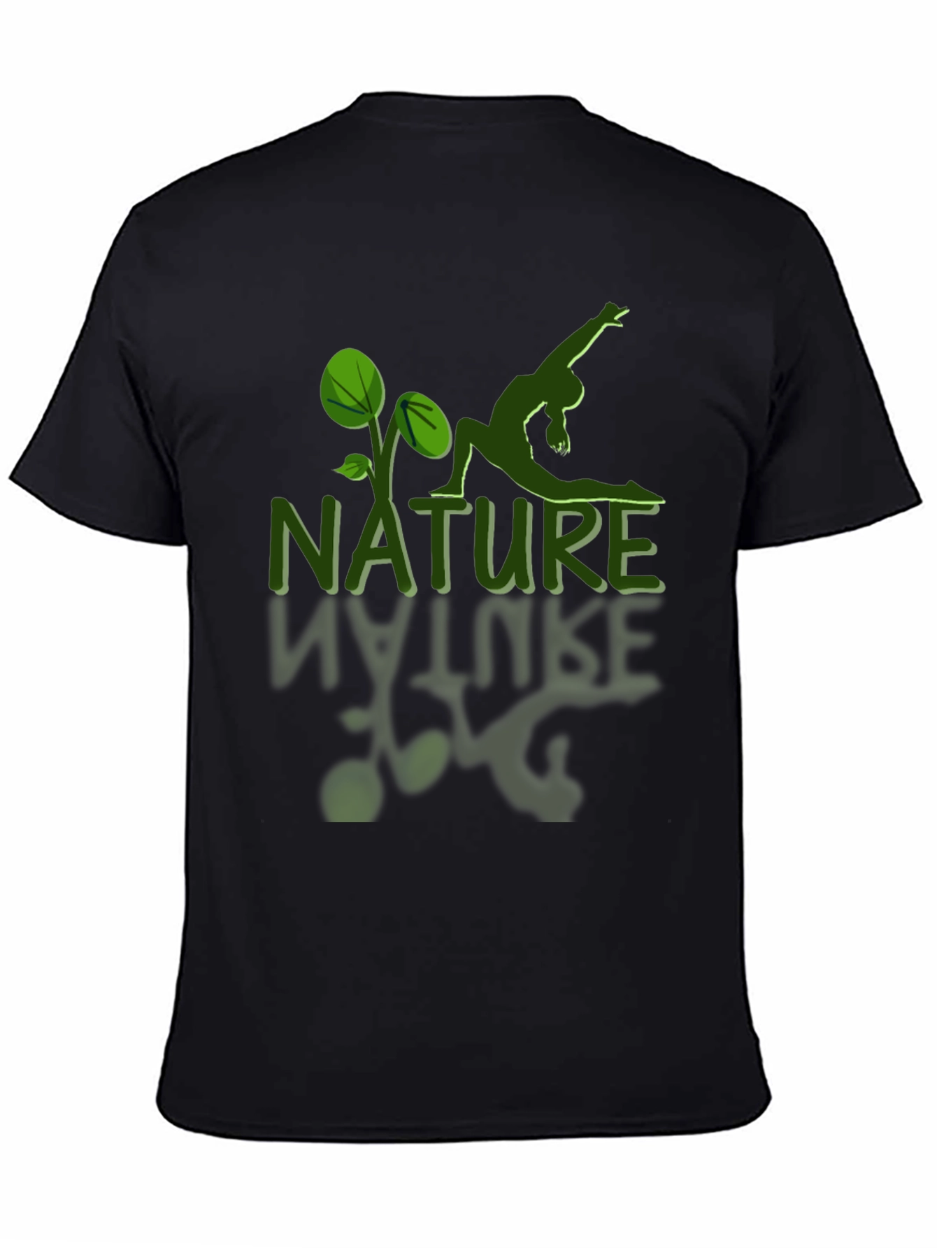 Nature Yoga Graphic T-Shirt - Black Cotton Tee