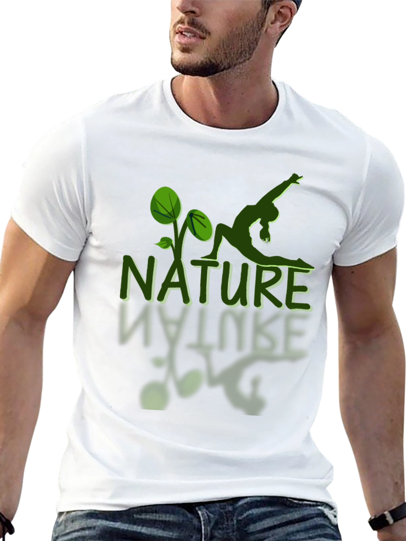 Nature Yoga Graphic T-Shirt - Black Cotton Tee