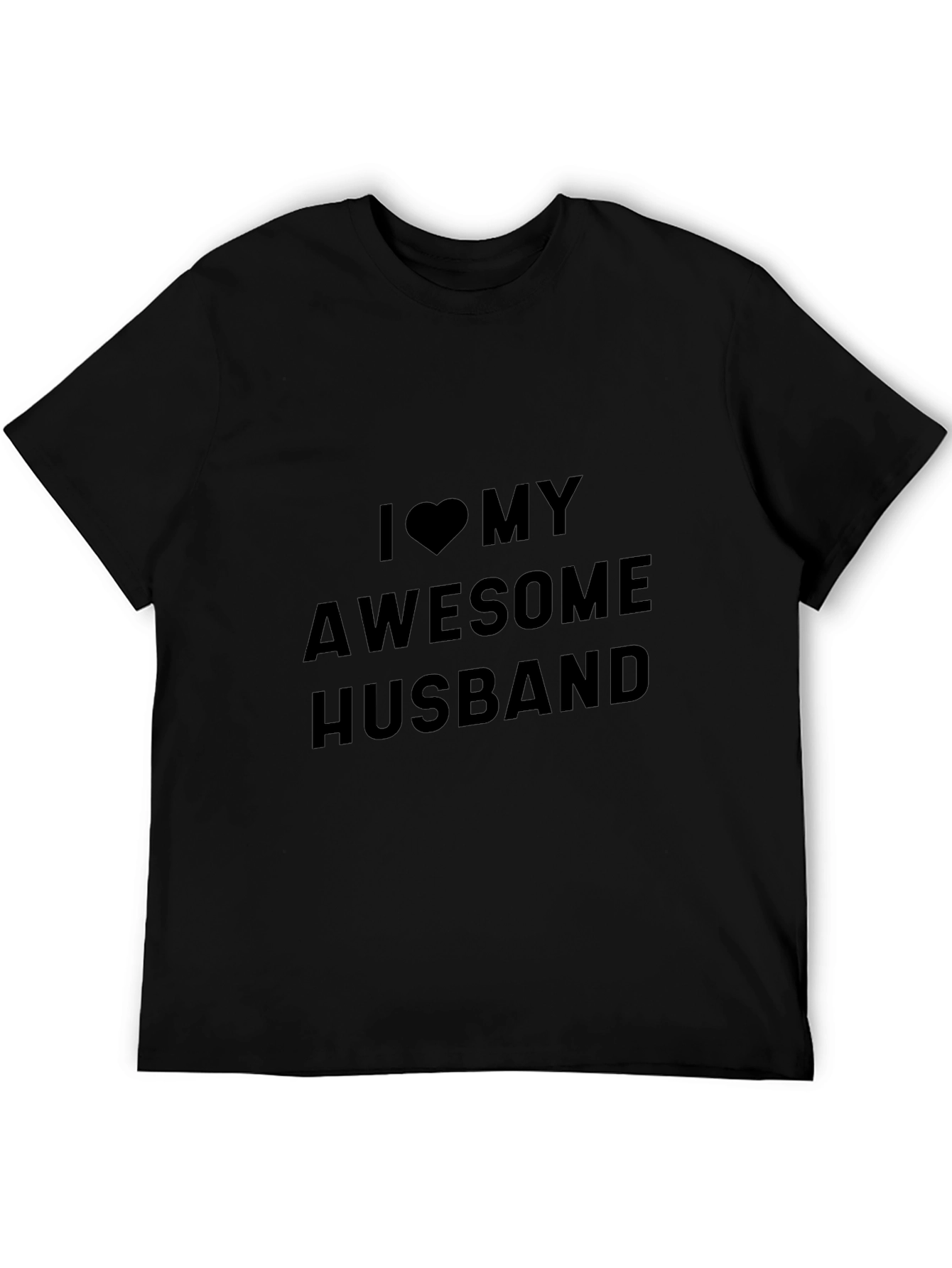 I Heart My Awesome Husband Black Tee