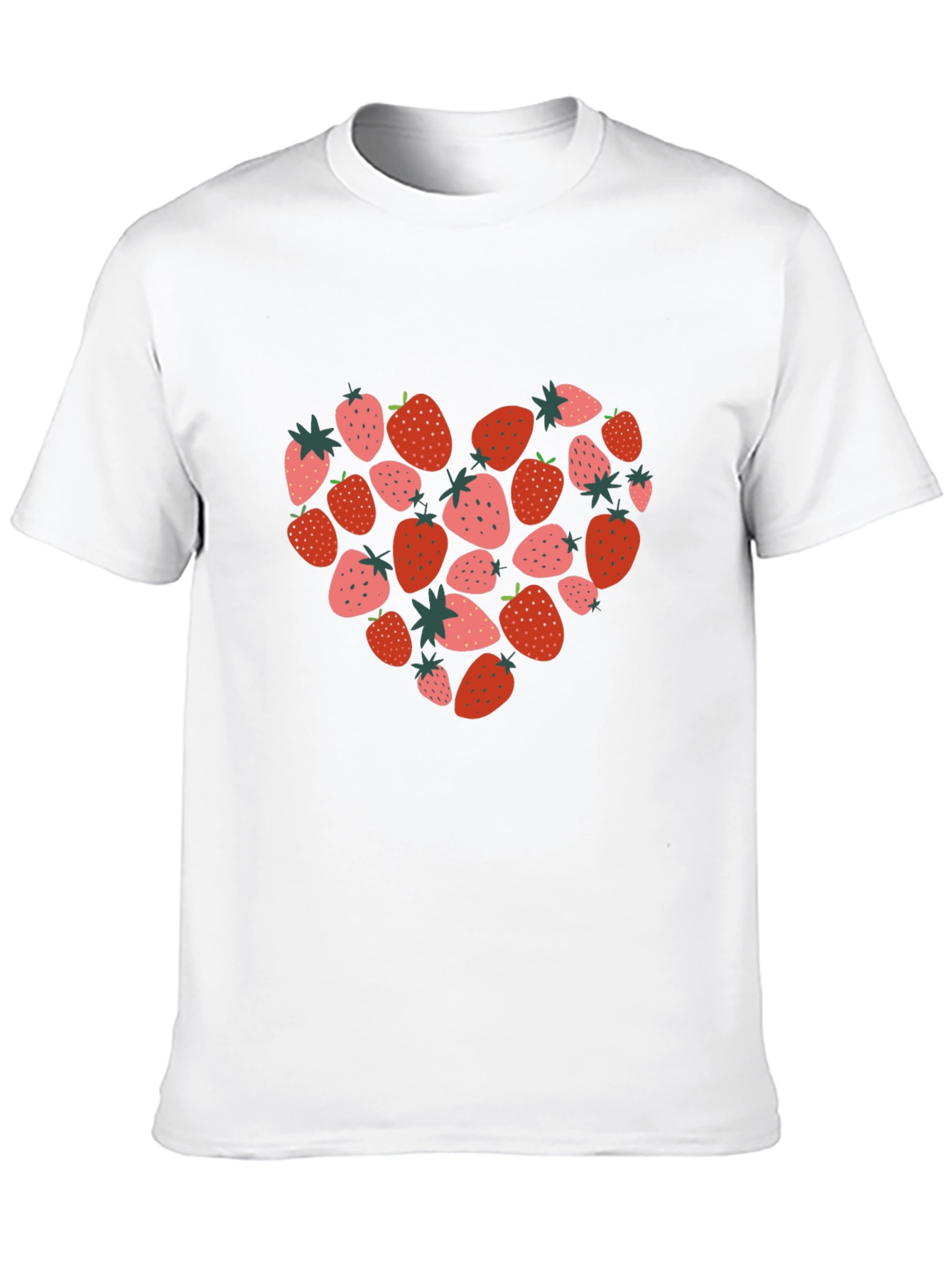 Strawberry Heart Black T-Shirt