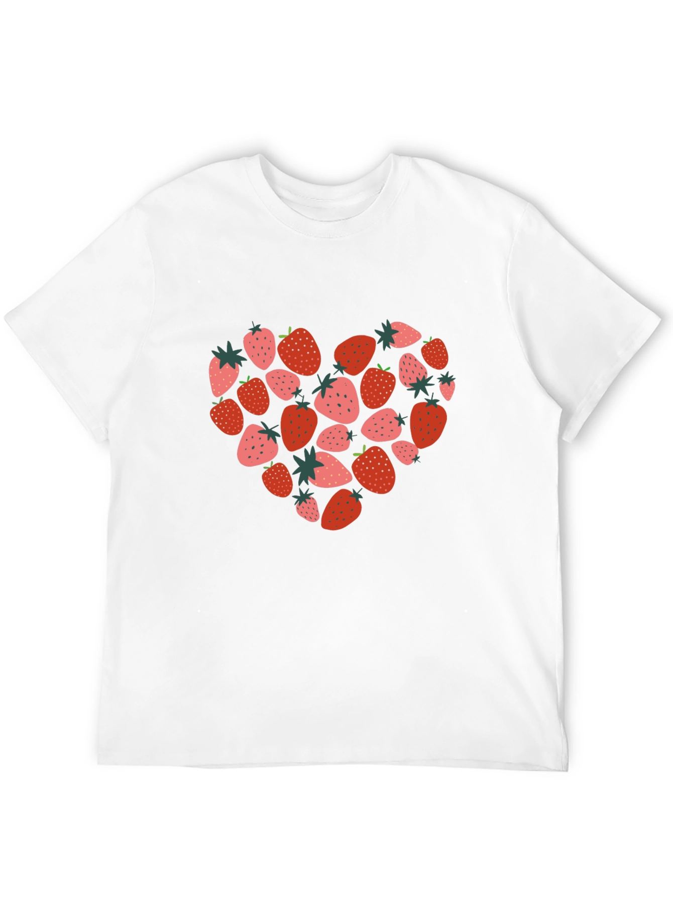 Strawberry Heart Black T-Shirt