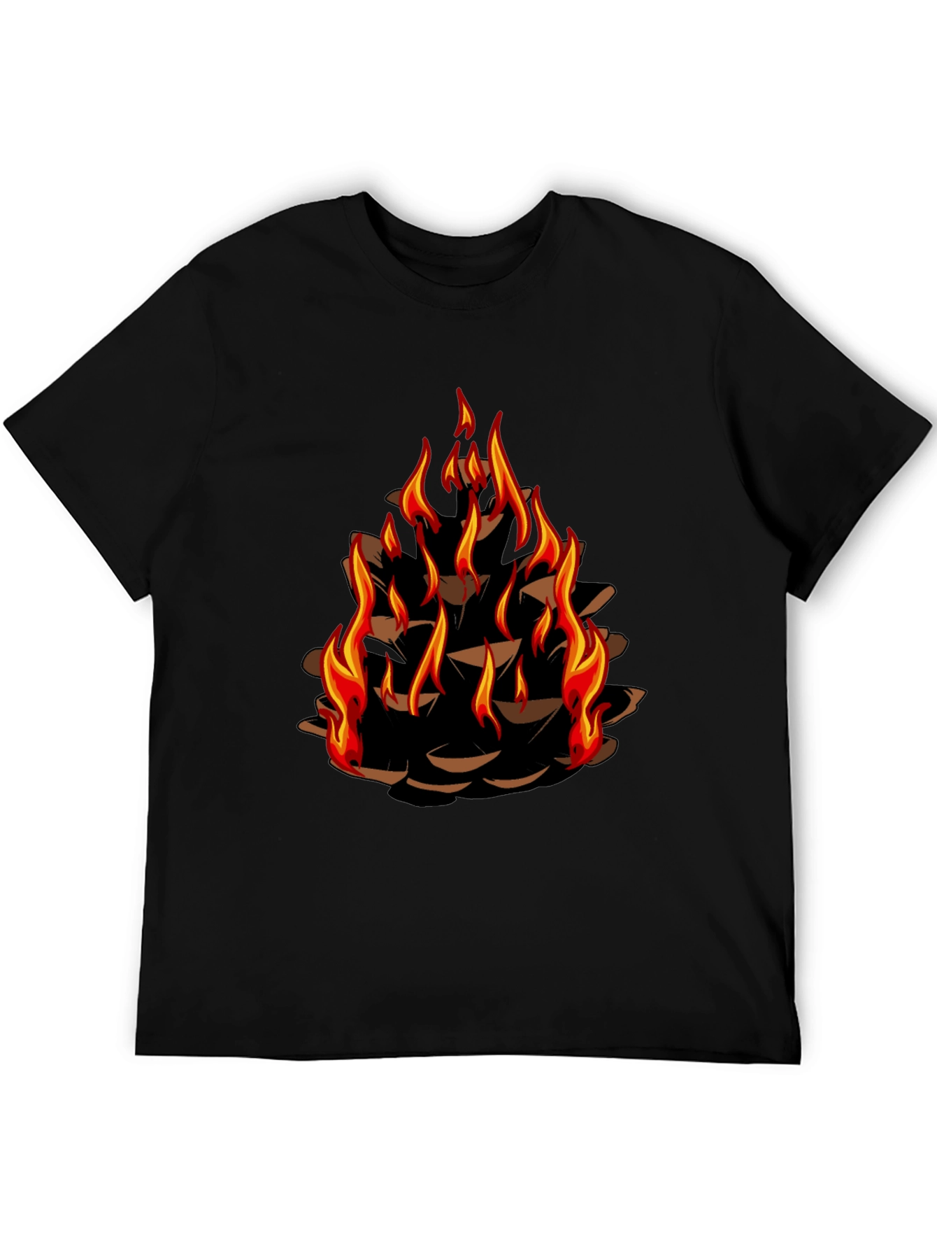 Burning Pinecone Graphic Tee - Black