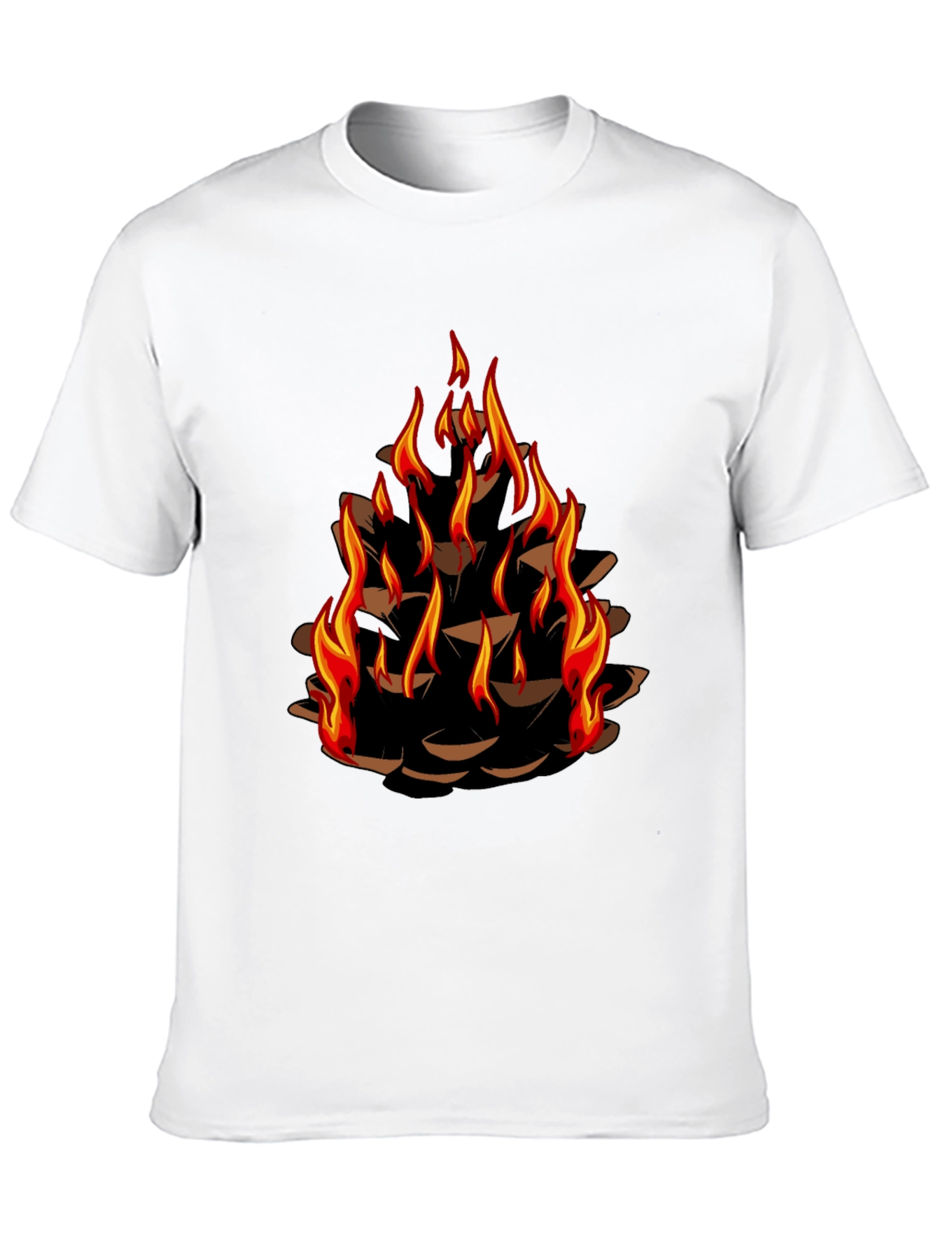 Burning Pinecone Graphic Tee - Black