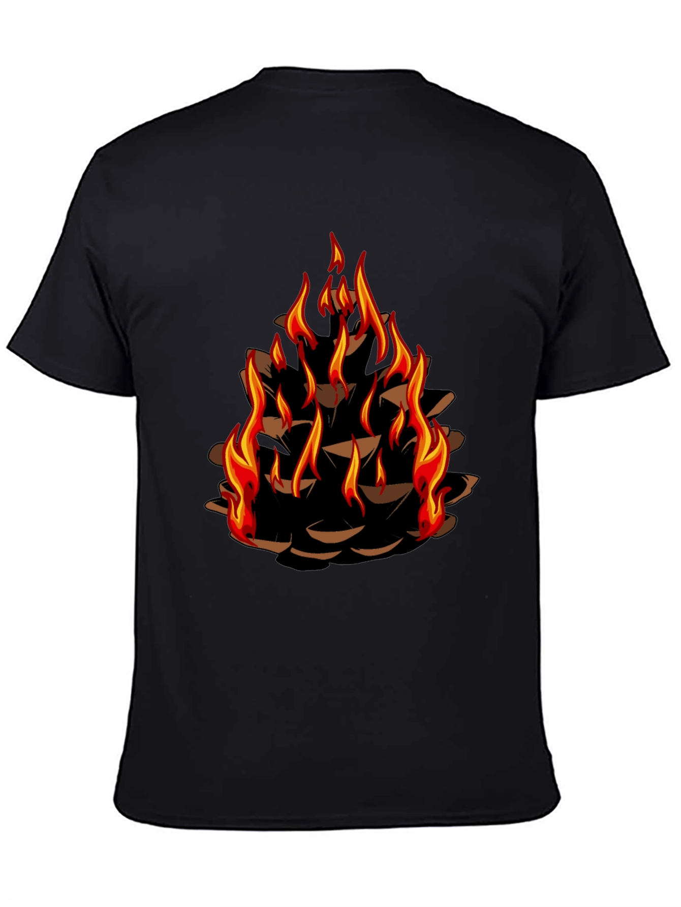 Burning Pinecone Graphic Tee - Black