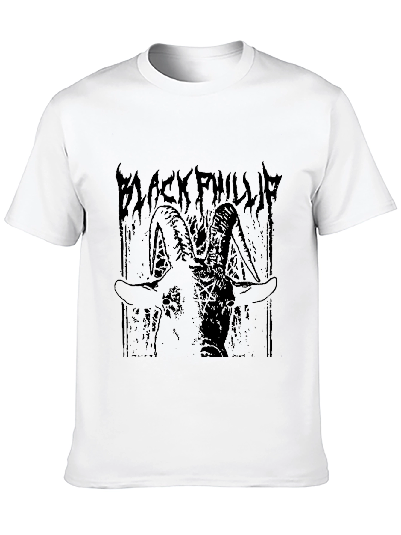 Black Phillip Goat Graphic Tee - Gothic Style