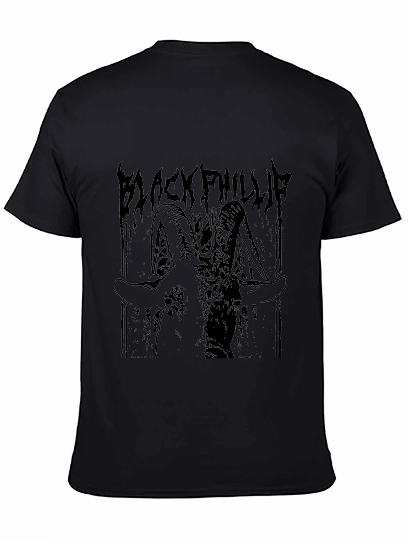 Black Phillip Goat Graphic Tee - Gothic Style