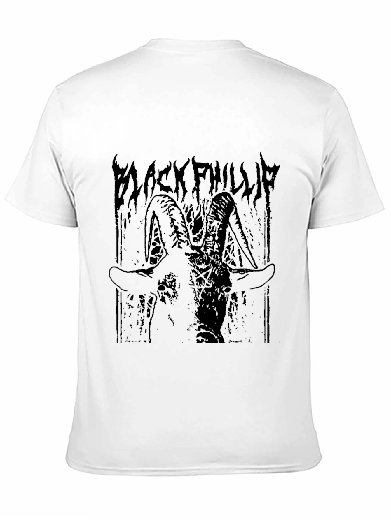 Black Phillip Goat Graphic Tee - Gothic Style