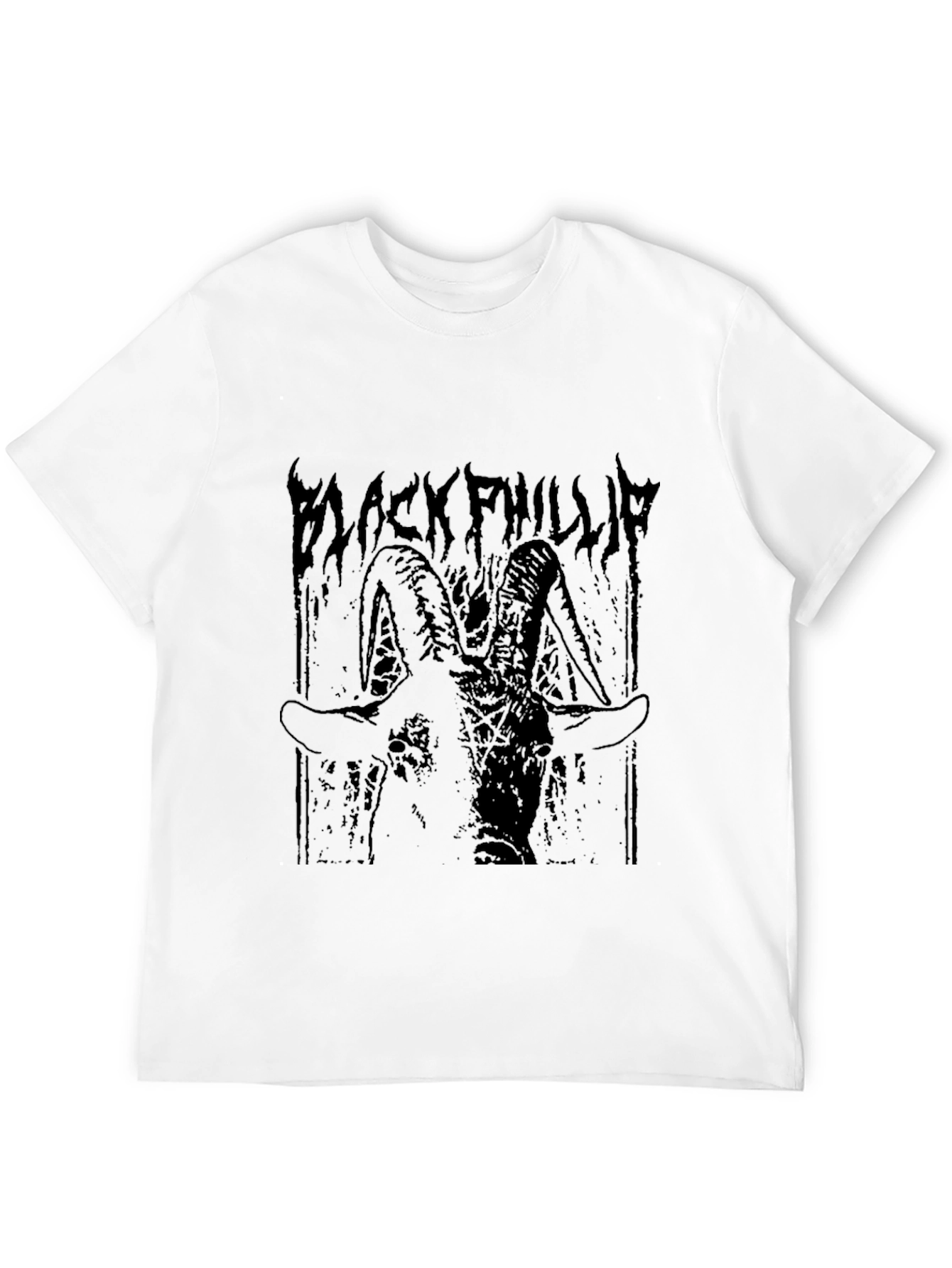 Black Phillip Goat Graphic Tee - Gothic Style