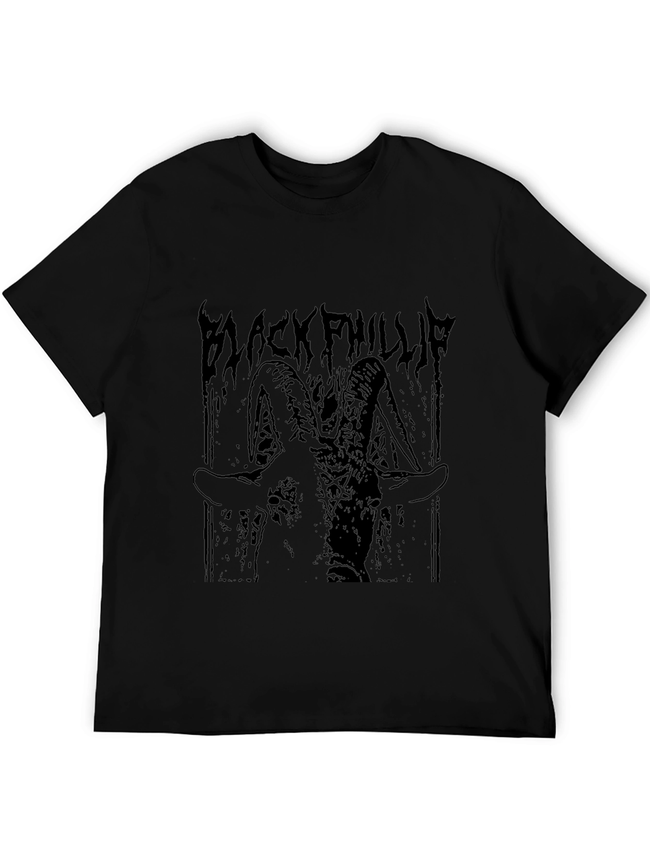 Black Phillip Goat Graphic Tee - Gothic Style