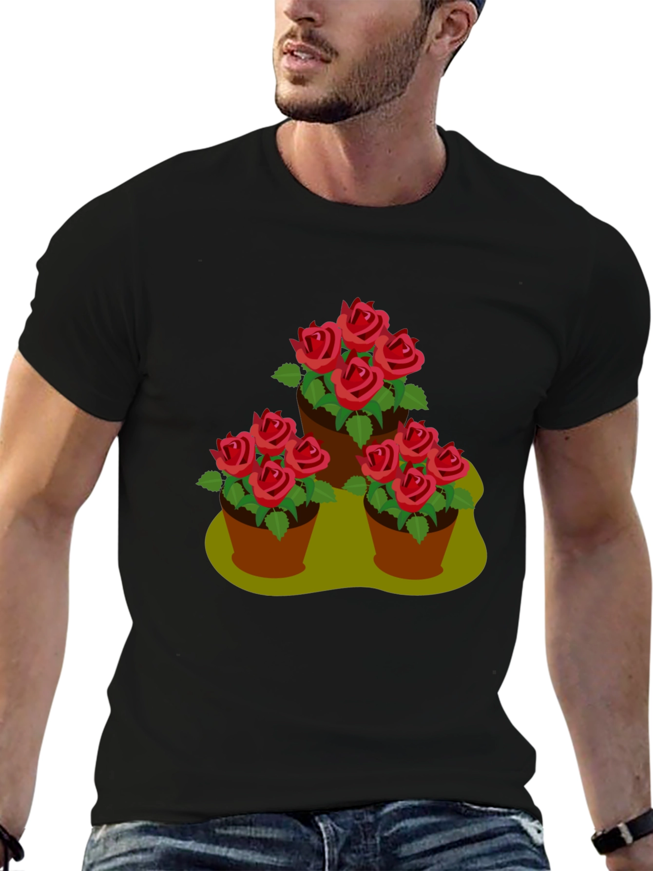 Floral Pot Graphic Tee - Stylish Casual Wear