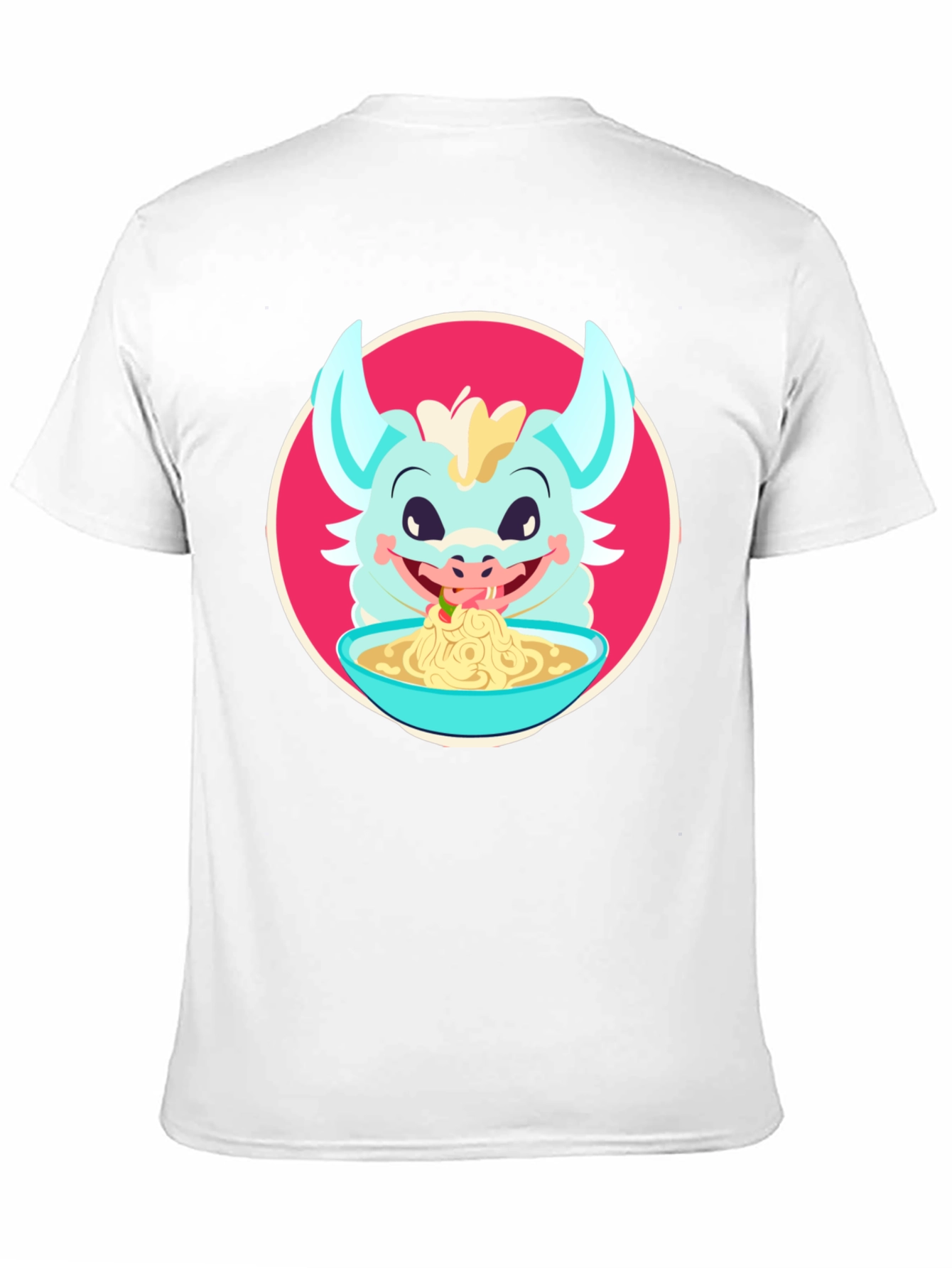 Dragon Eating Ramen T-Shirt - Cute Cartoon Graphic Tee