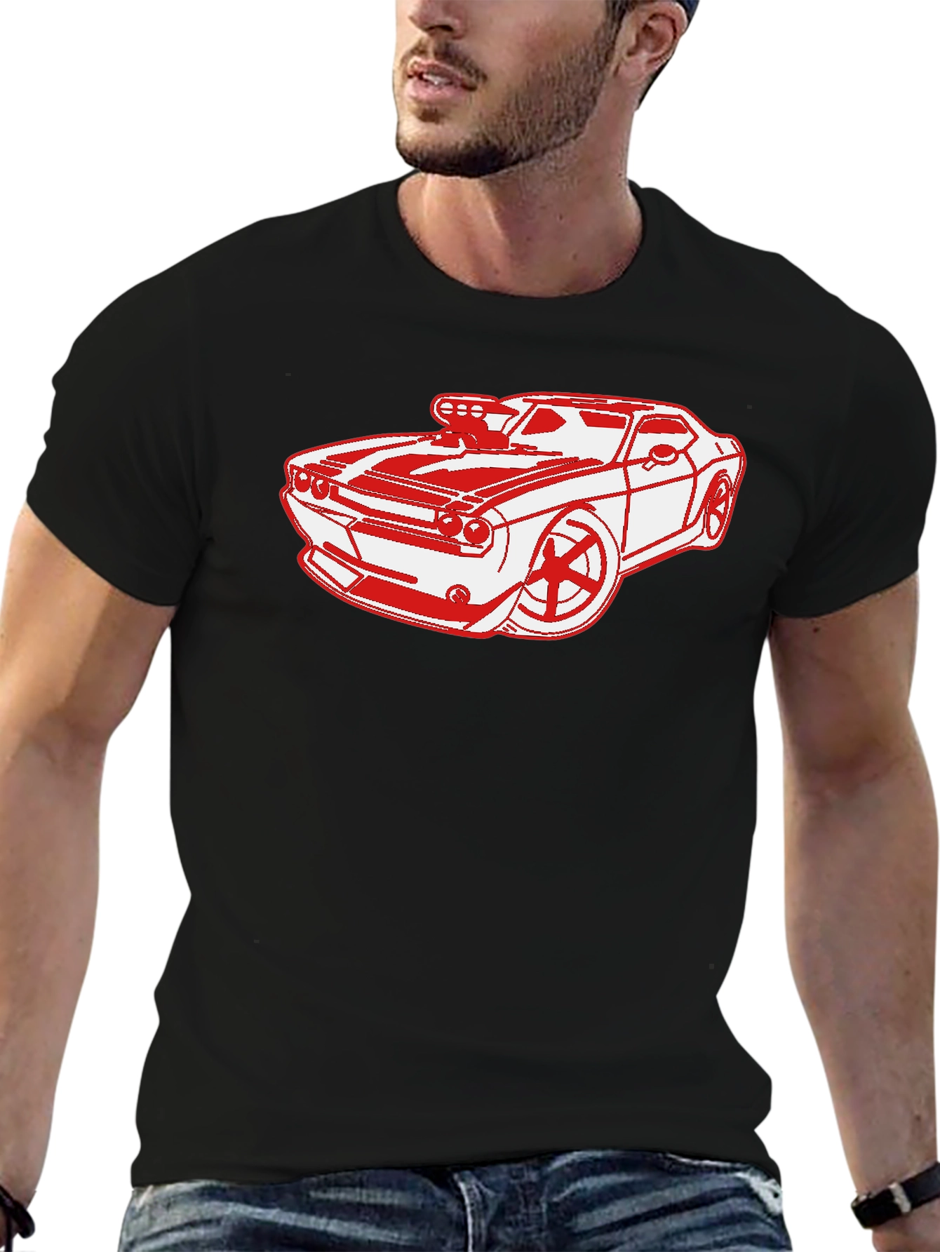 Red Muscle Car Graphic T-Shirt