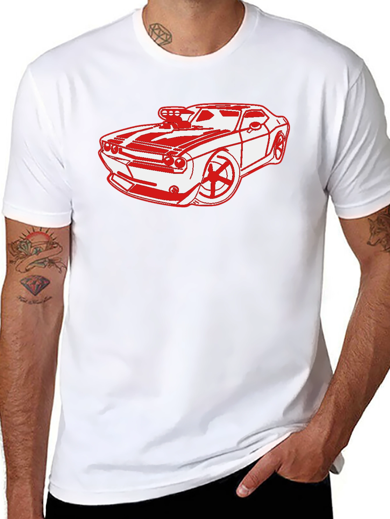 Red Muscle Car Graphic T-Shirt