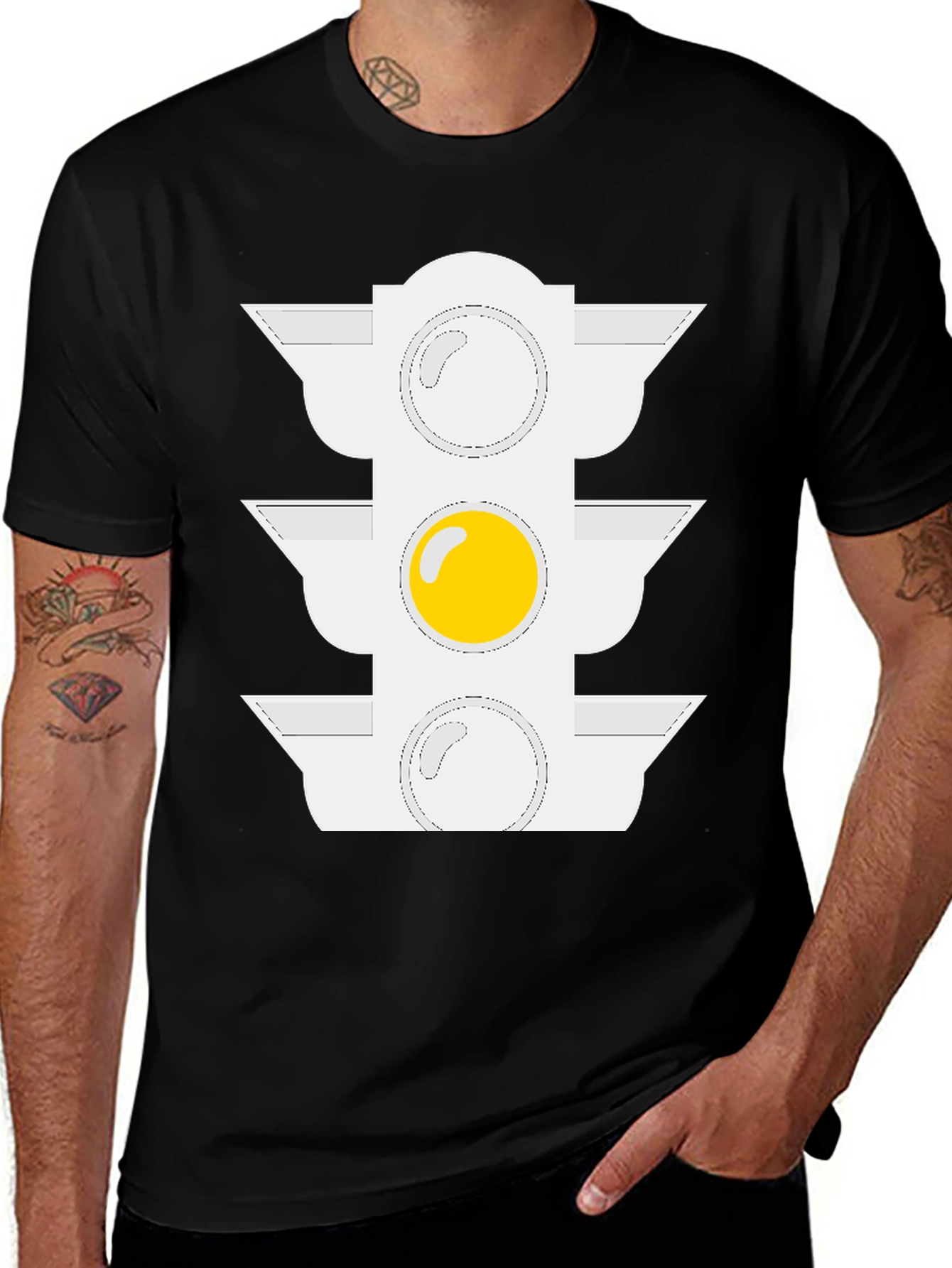 Novelty Traffic Light Egg T-Shirt