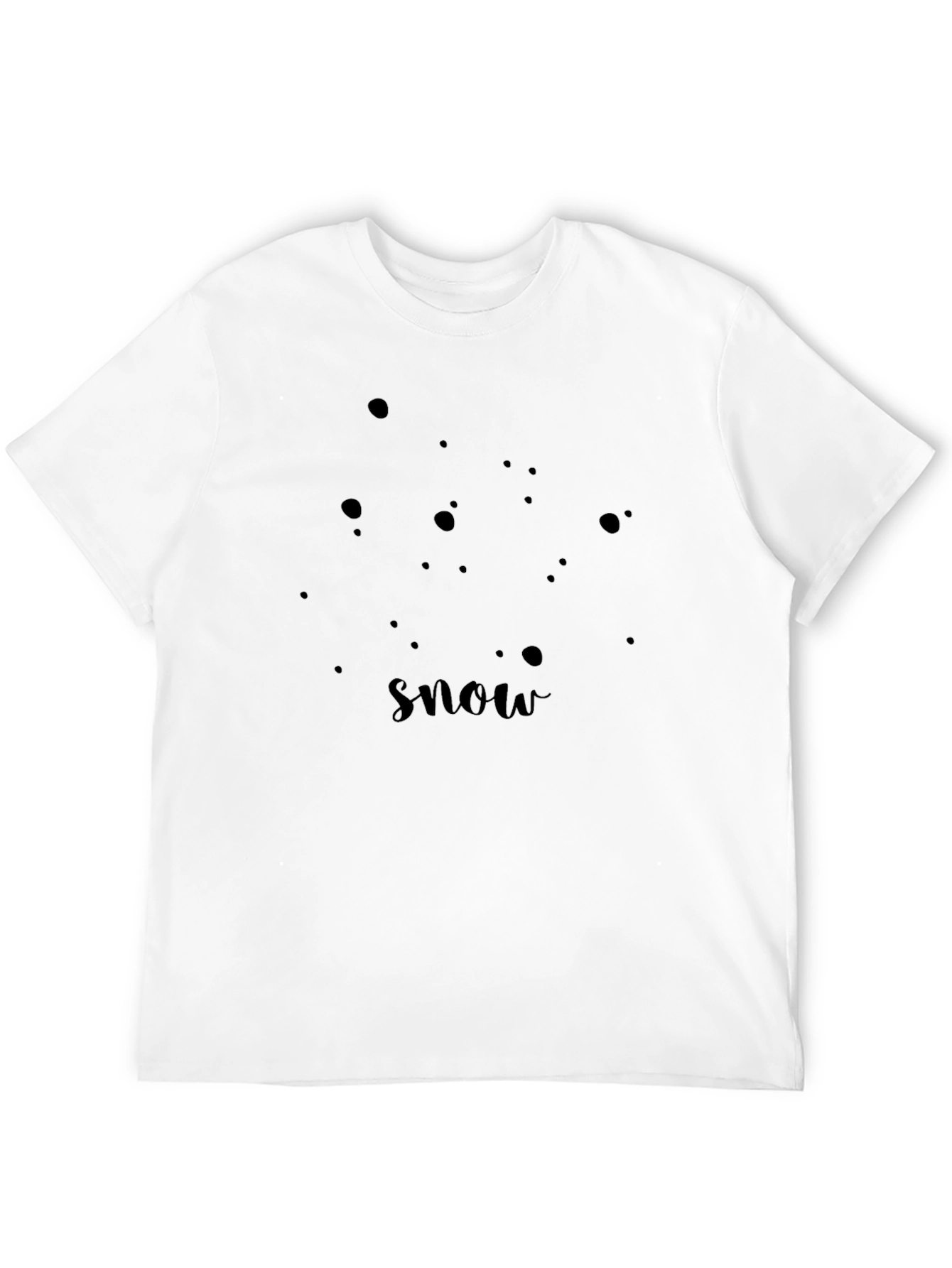 Snow Graphic Tee - Black Cotton Casual T-Shirt