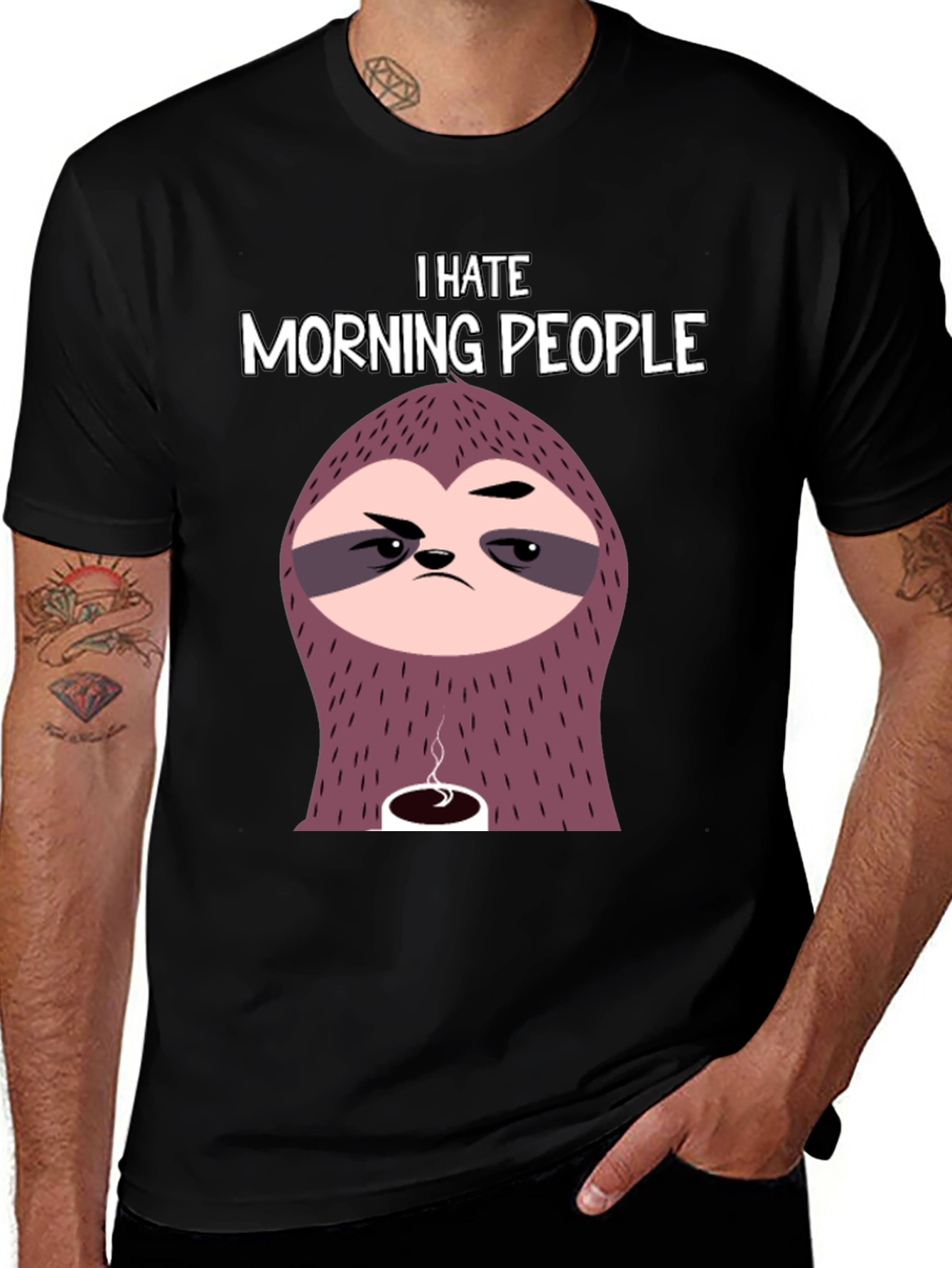 I Hate Morning People Sloth Graphic Tee