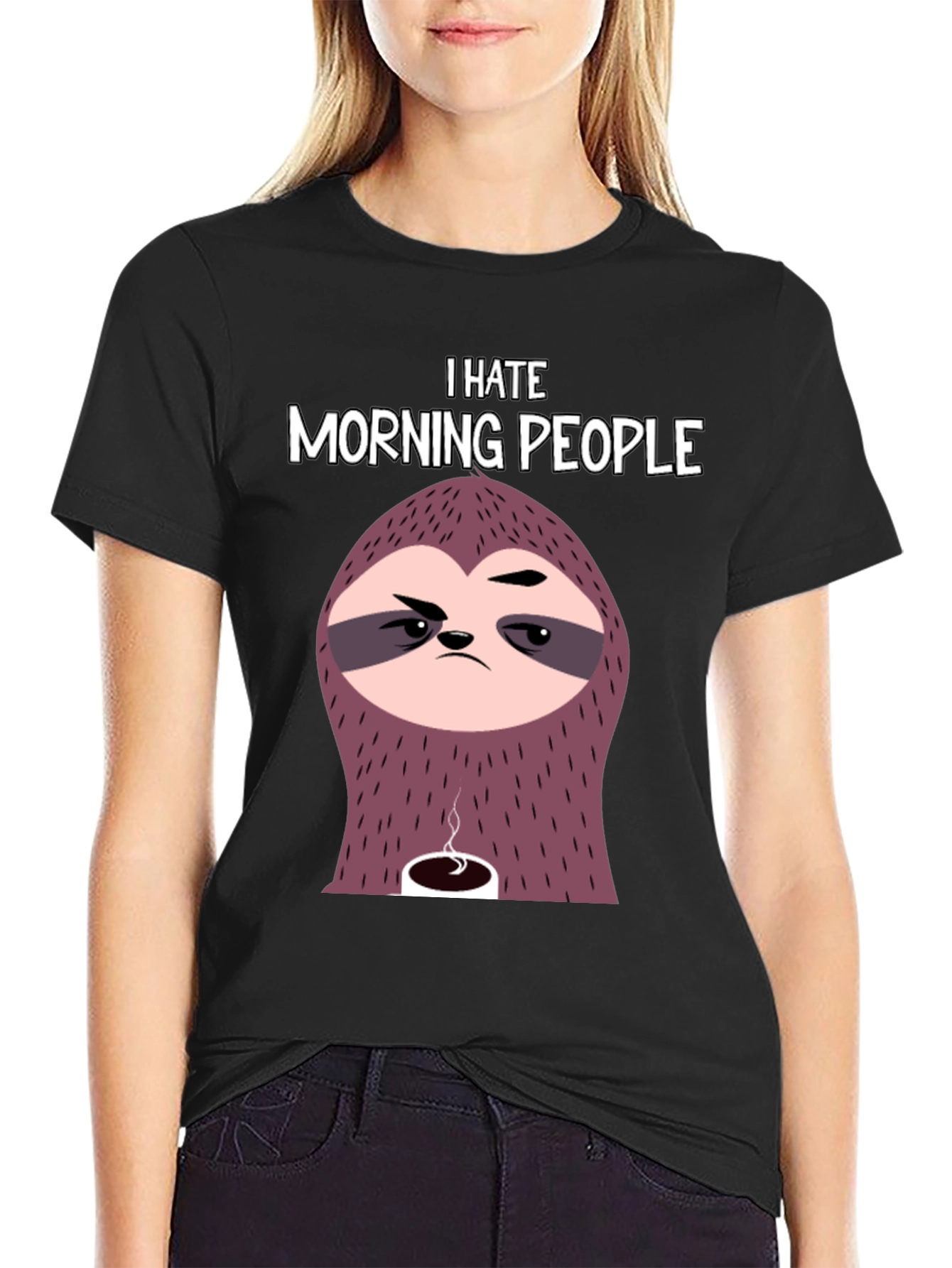 I Hate Morning People Sloth Graphic Tee