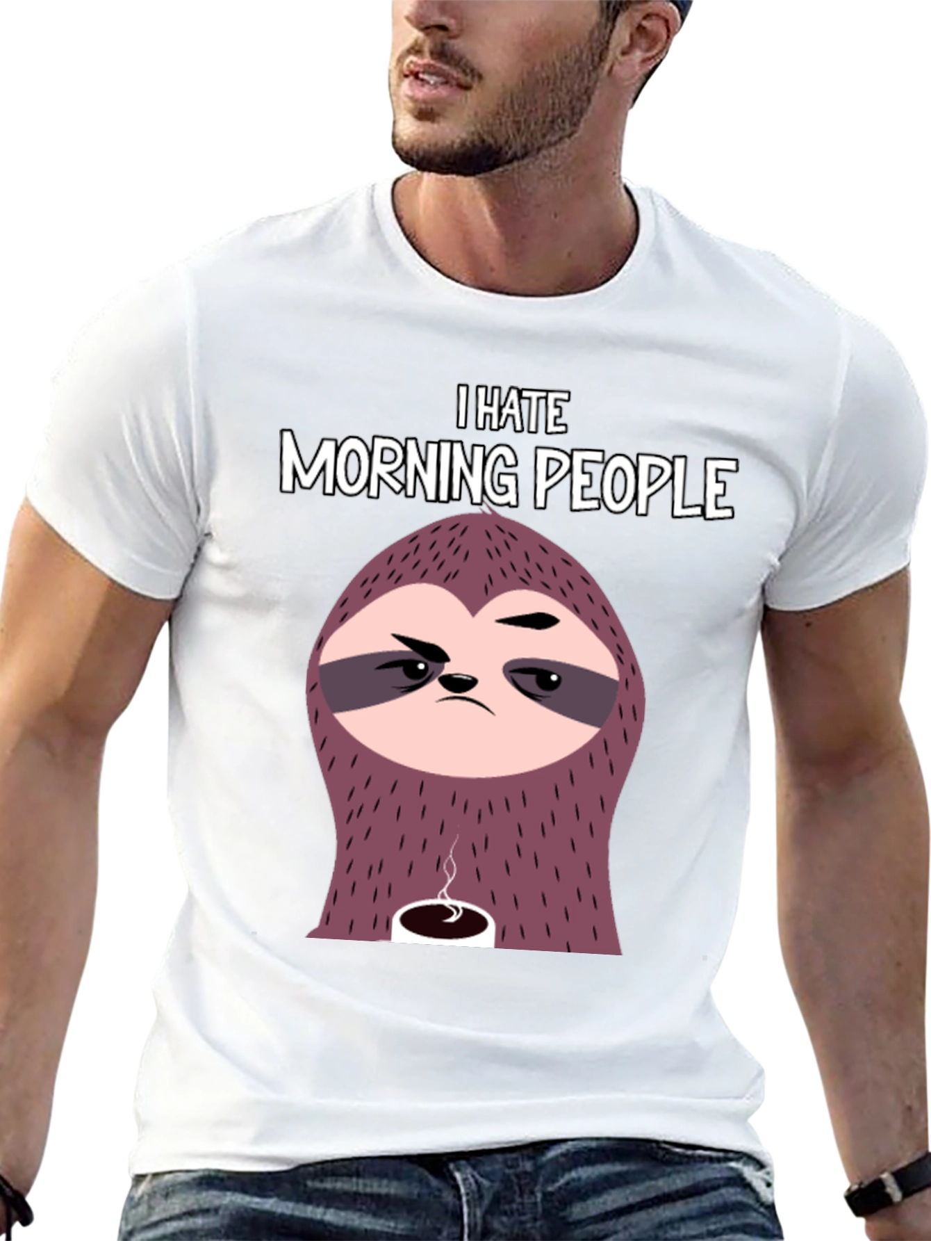 I Hate Morning People Sloth Graphic Tee