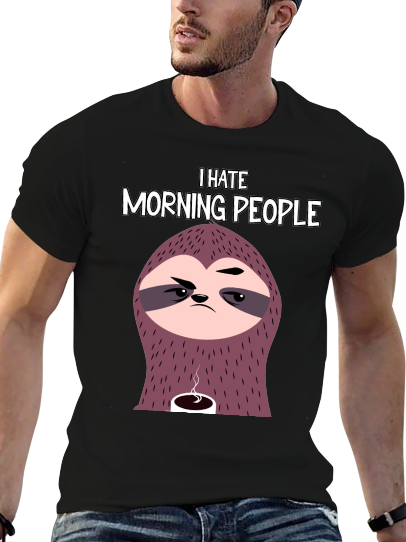 I Hate Morning People Sloth Graphic Tee