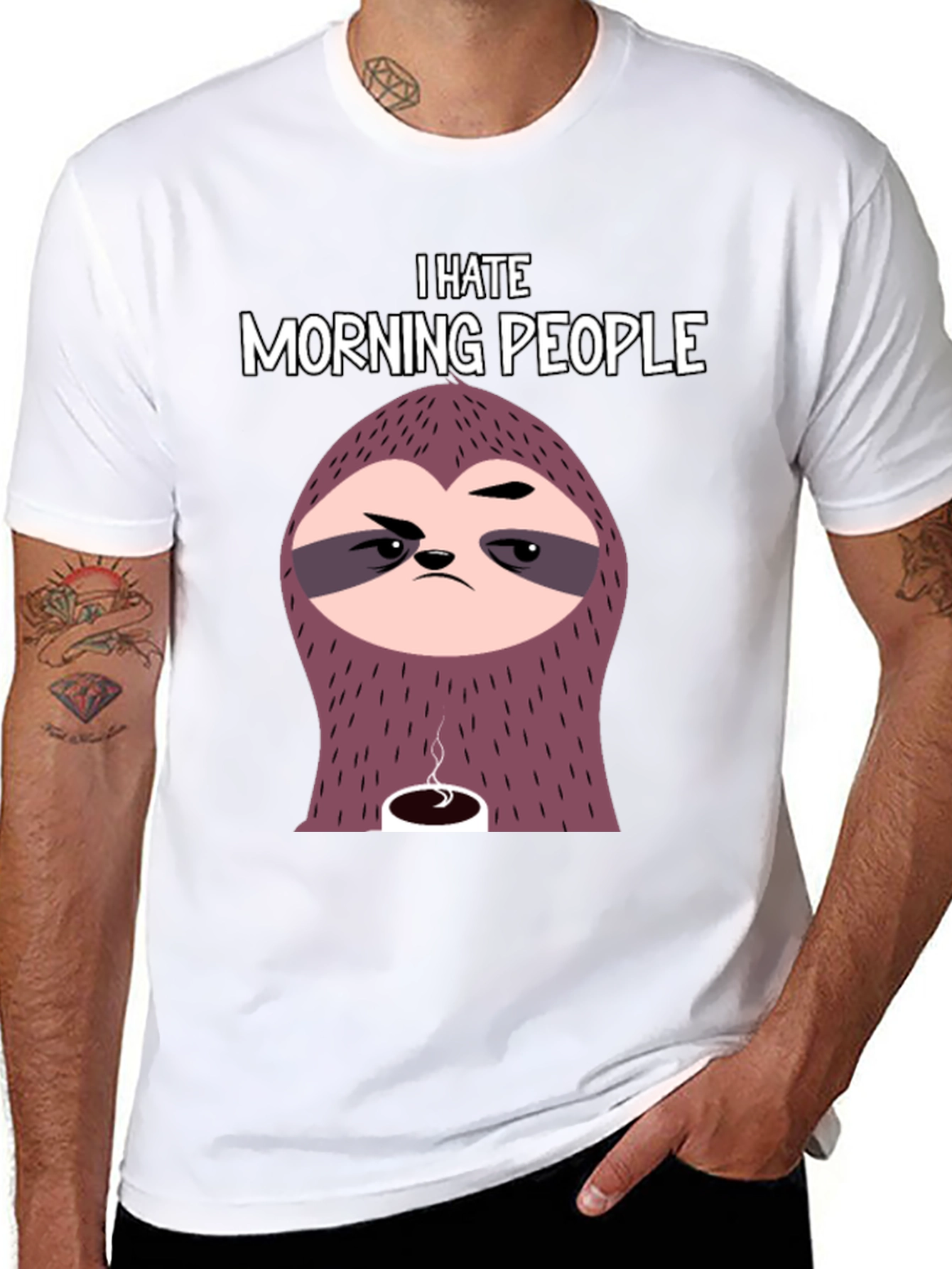 I Hate Morning People Sloth Graphic Tee