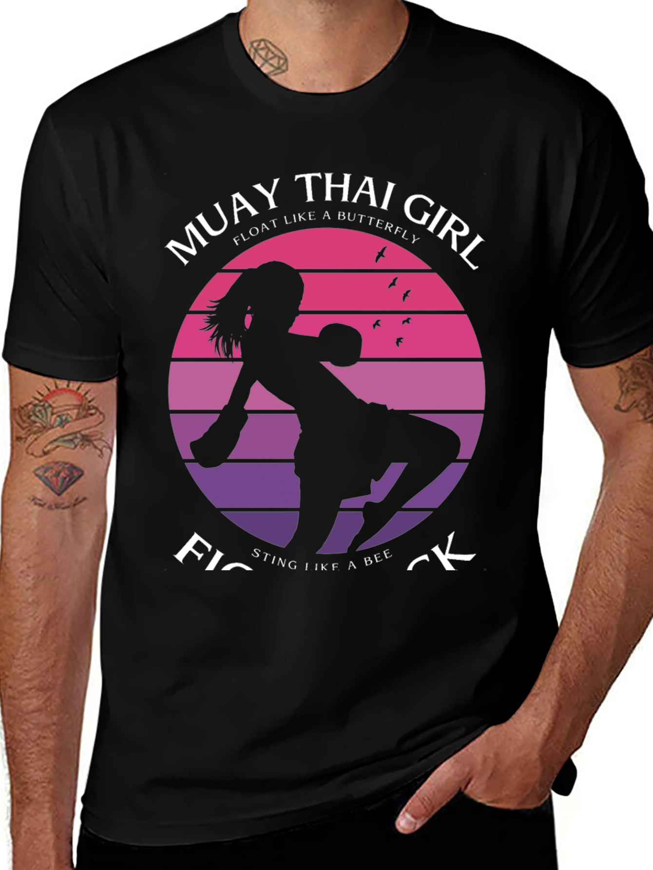 Muay Thai Girl Fighter Graphic T-Shirt