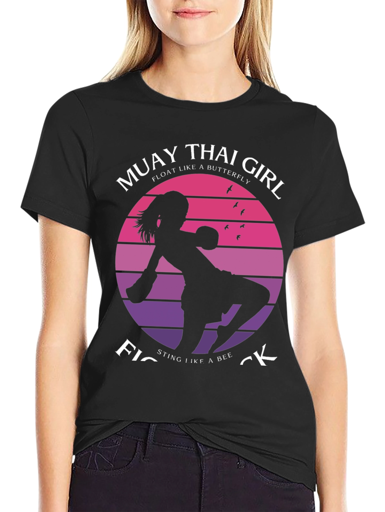 Muay Thai Girl Fighter Graphic T-Shirt