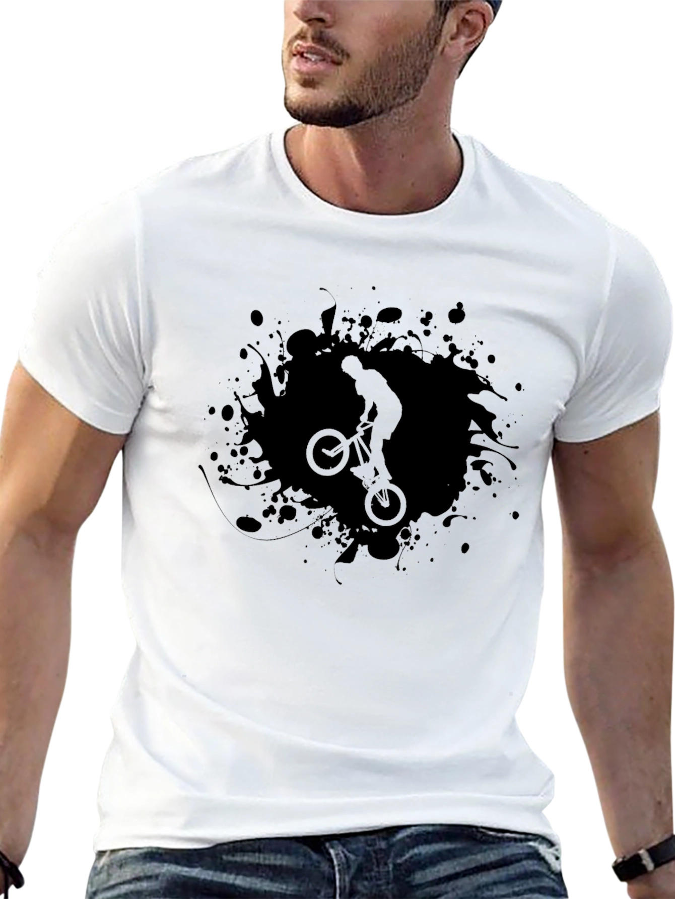 BMX Rider Graphic T-Shirt - Casual Black Tee