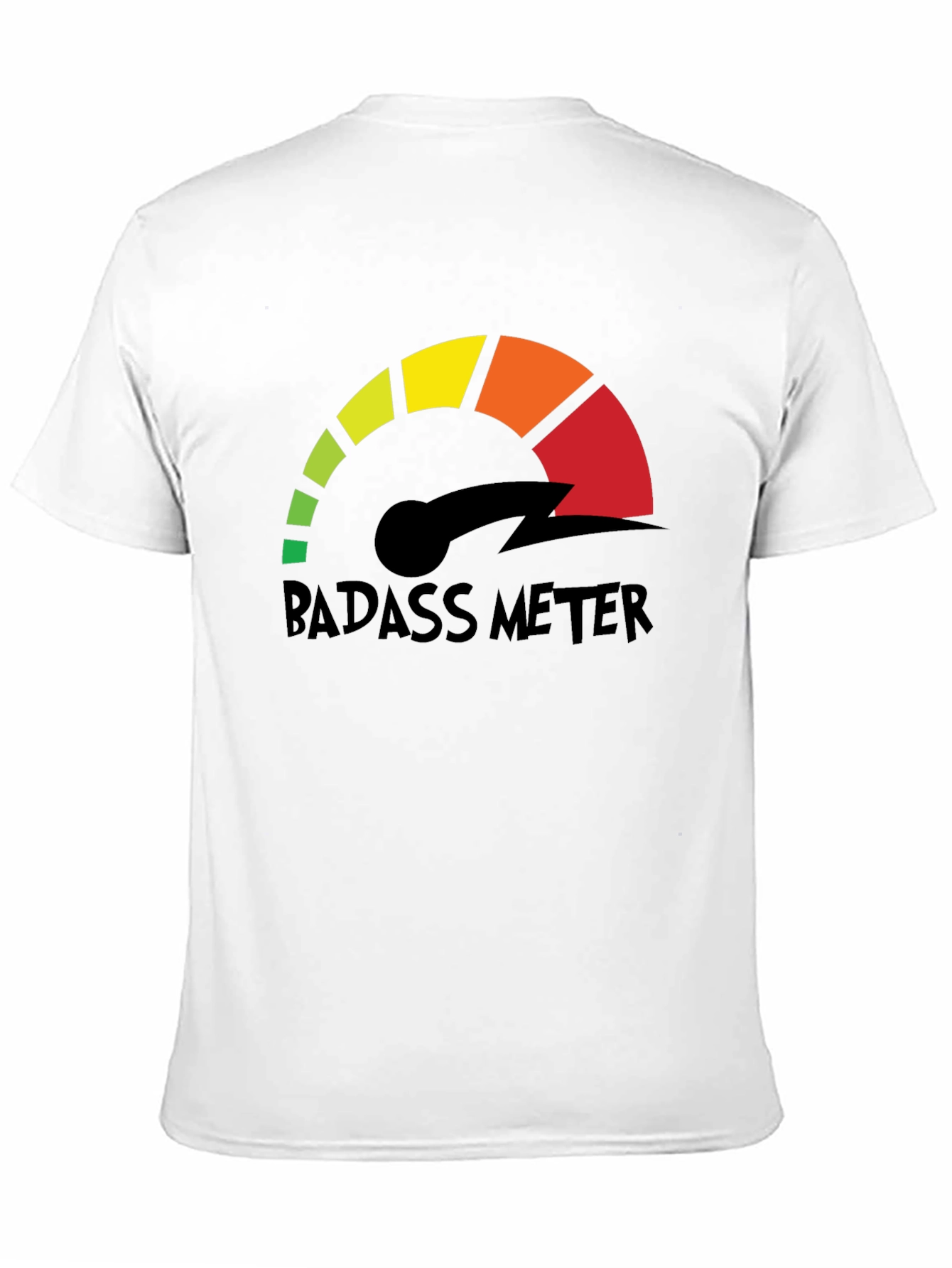 Badass Meter Black Graphic Tee - Bold Statement Shirt