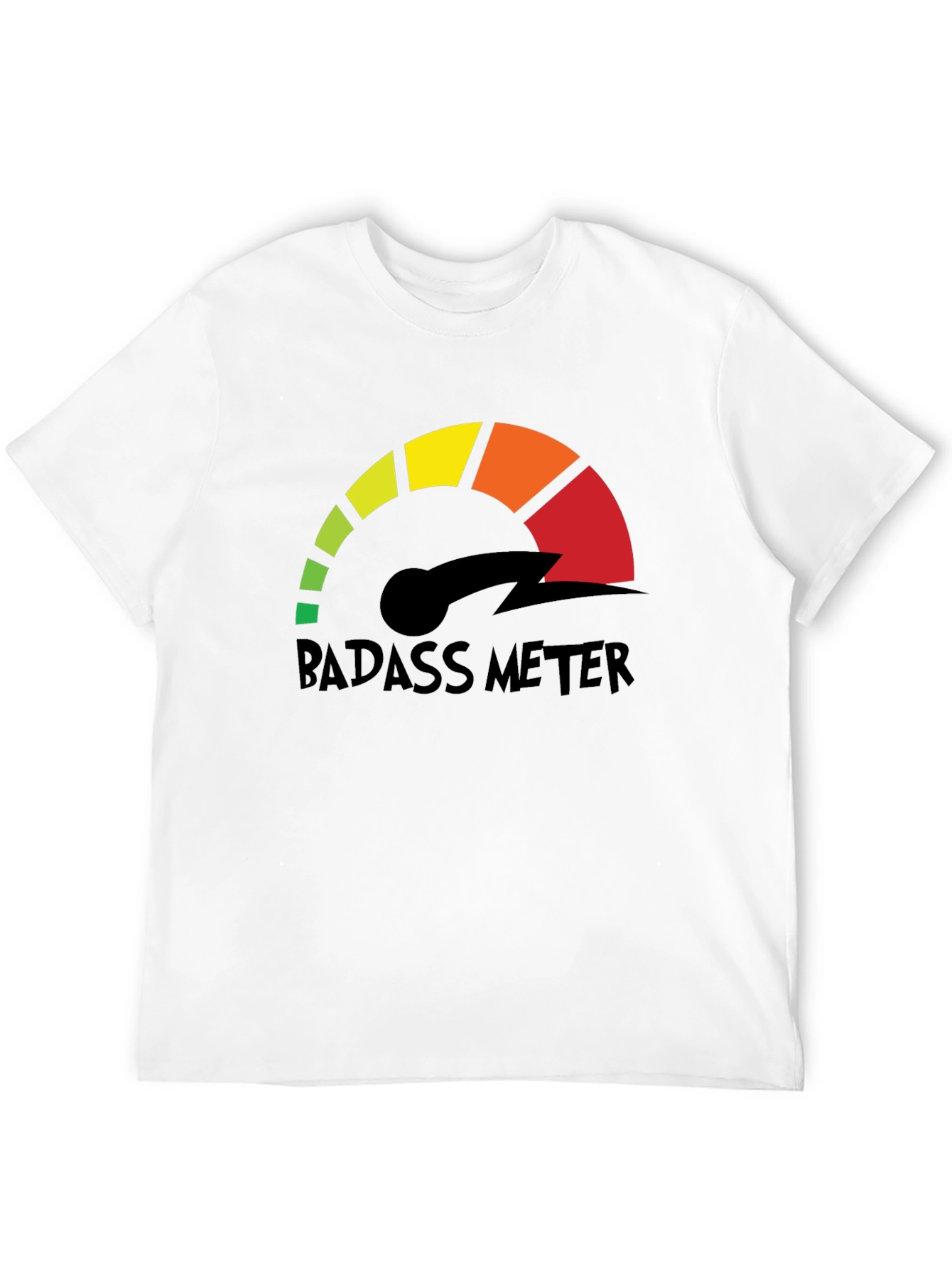 Badass Meter Black Graphic Tee - Bold Statement Shirt