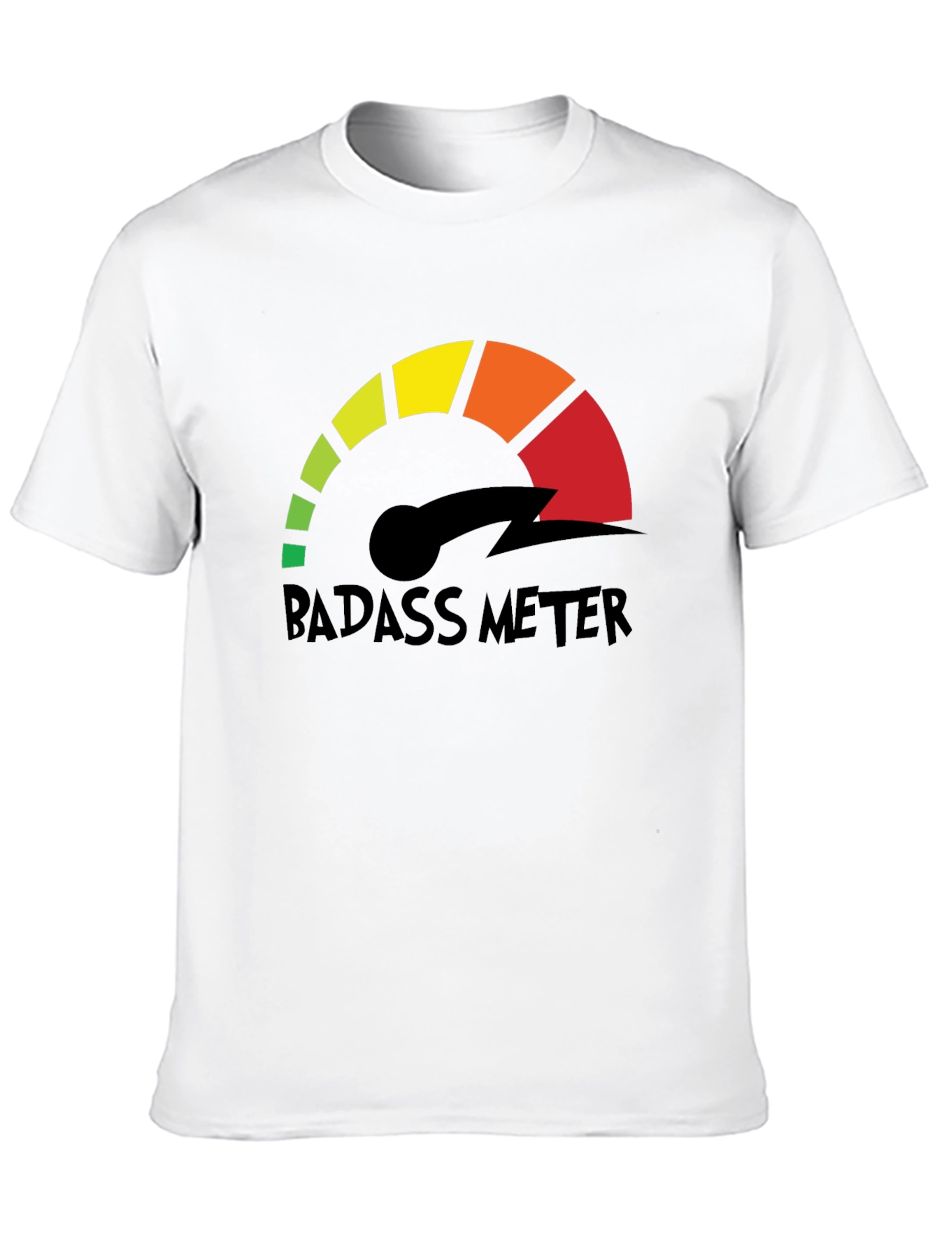 Badass Meter Black Graphic Tee - Bold Statement Shirt