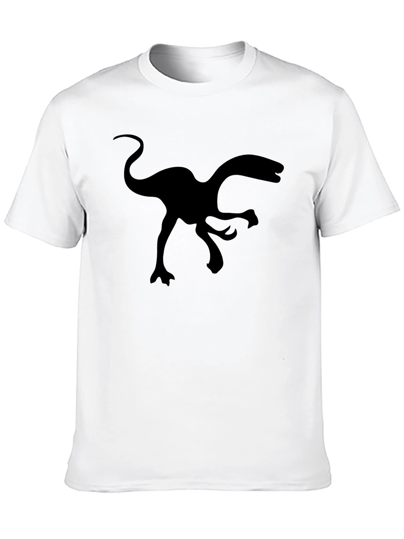 Mens Black Graphic Tee - Dinosaur Silhouette