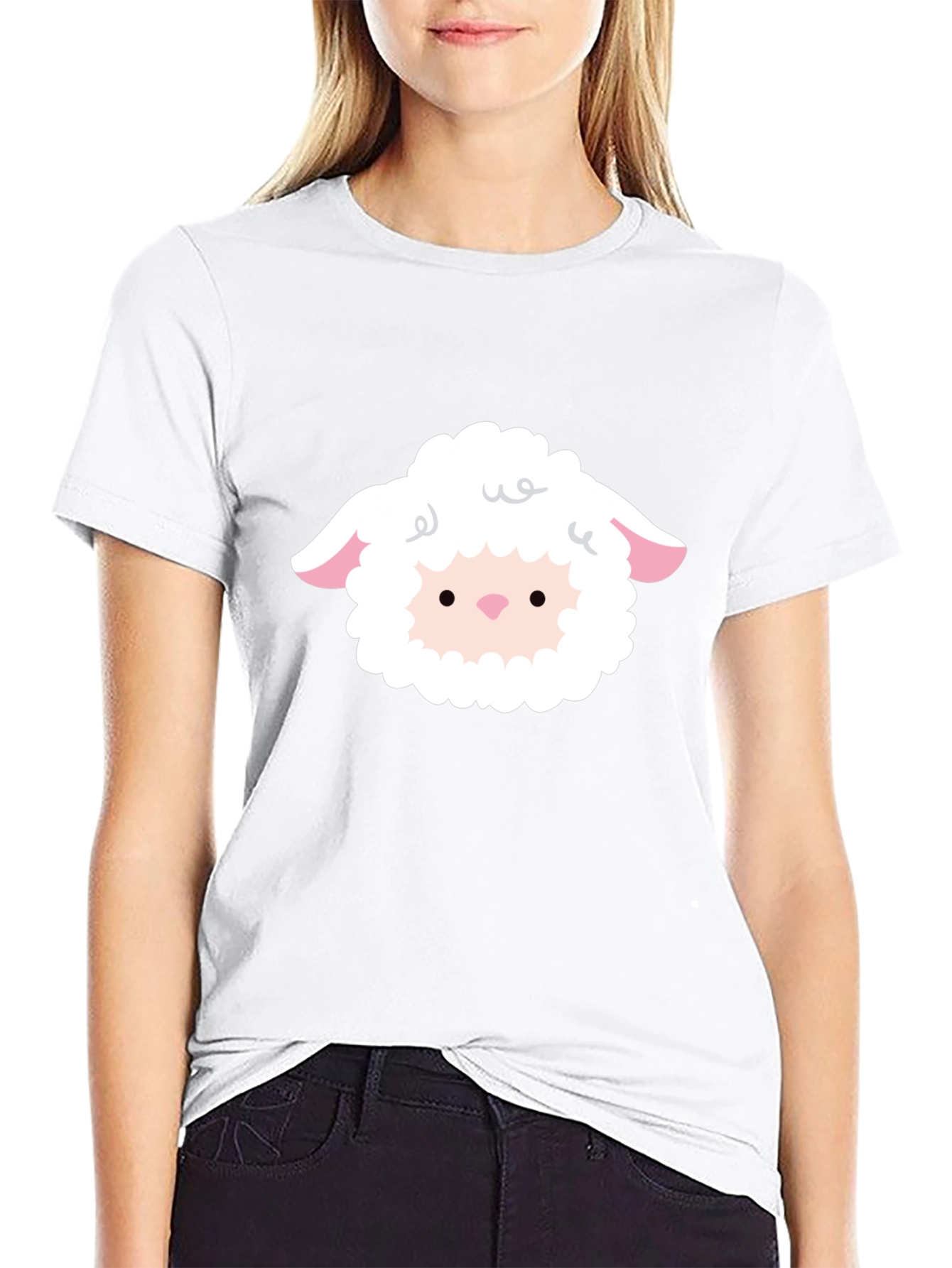 Cute Sheep Graphic T-Shirt - Black Unisex