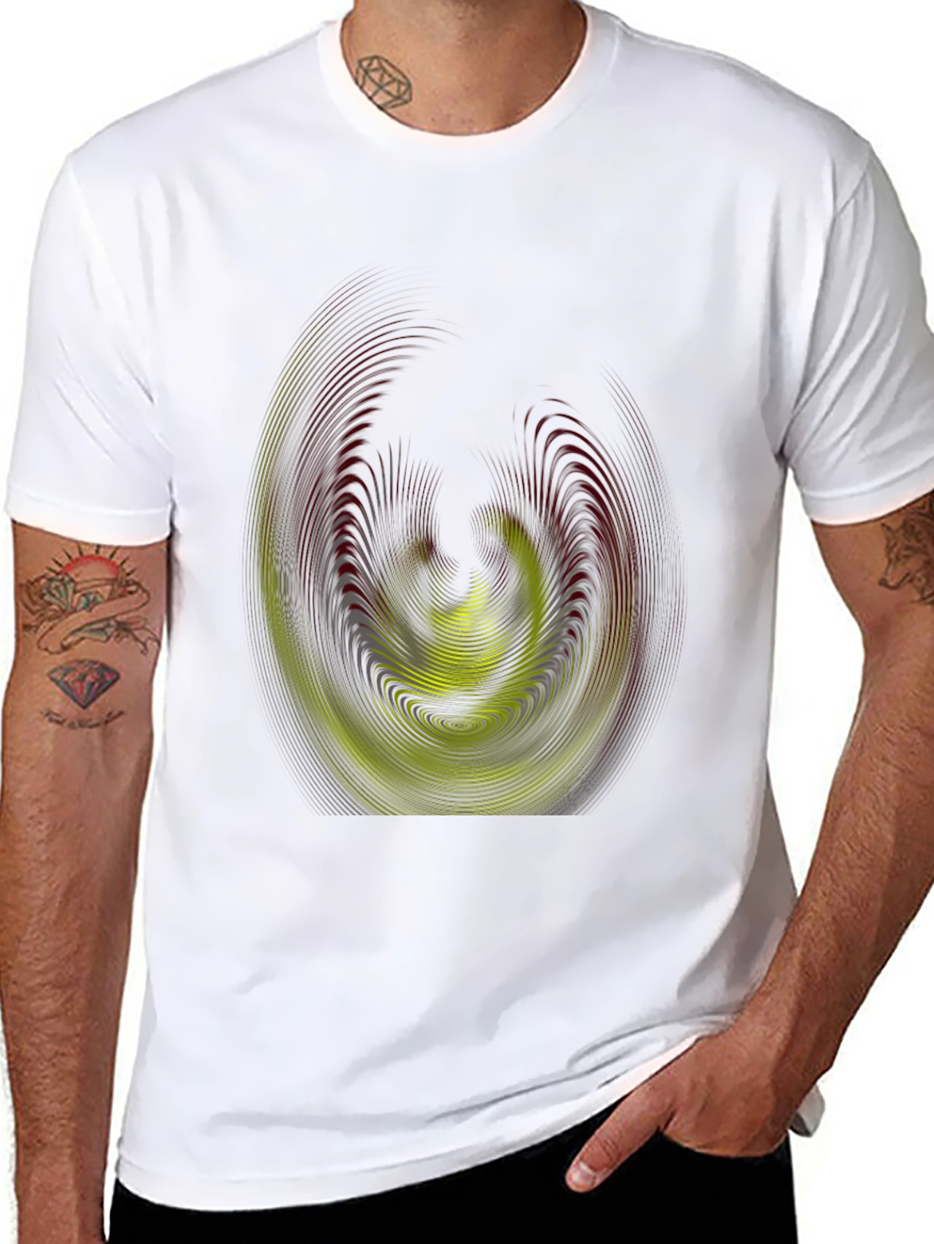 Abstract Swirl Graphic Print Tee - Modern Style