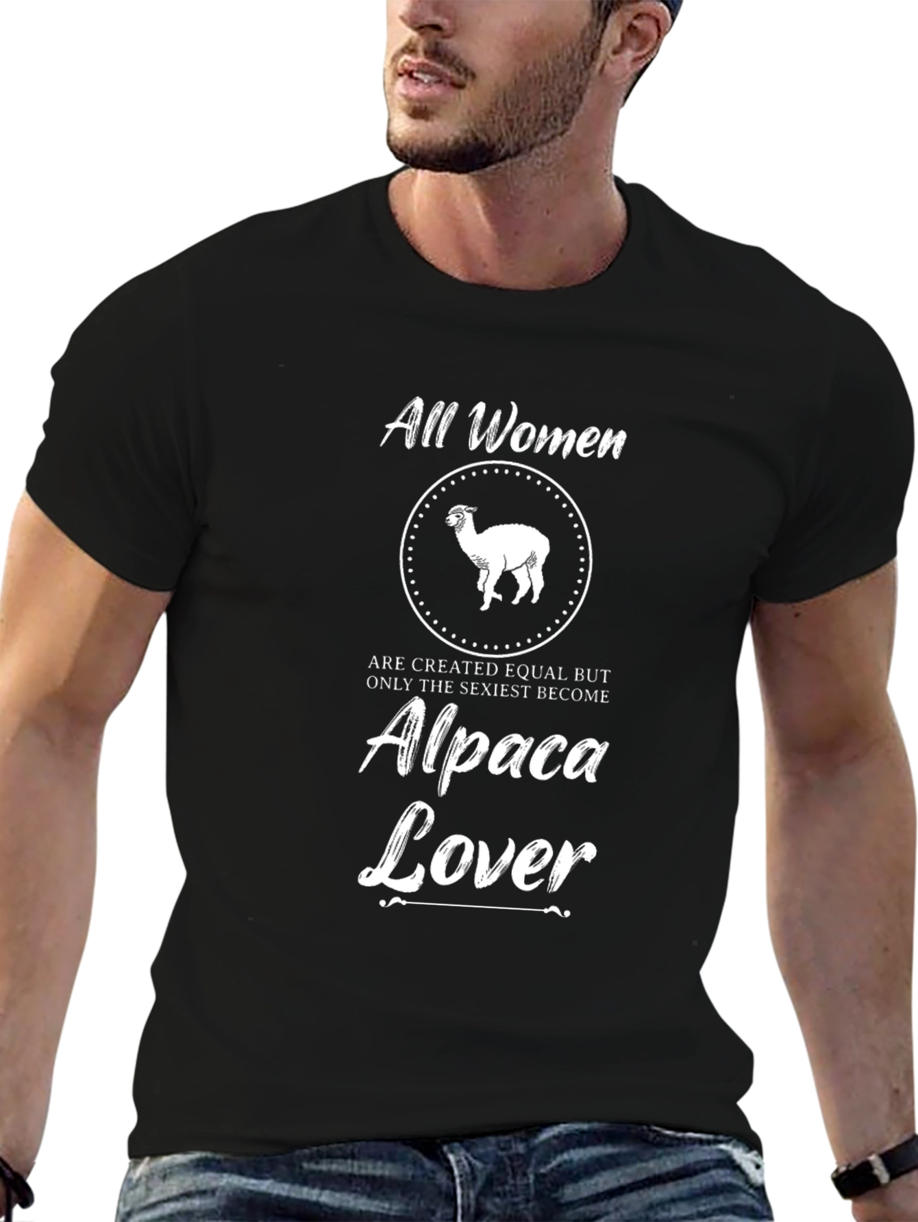 All Women Alpaca Lover Black T-Shirt