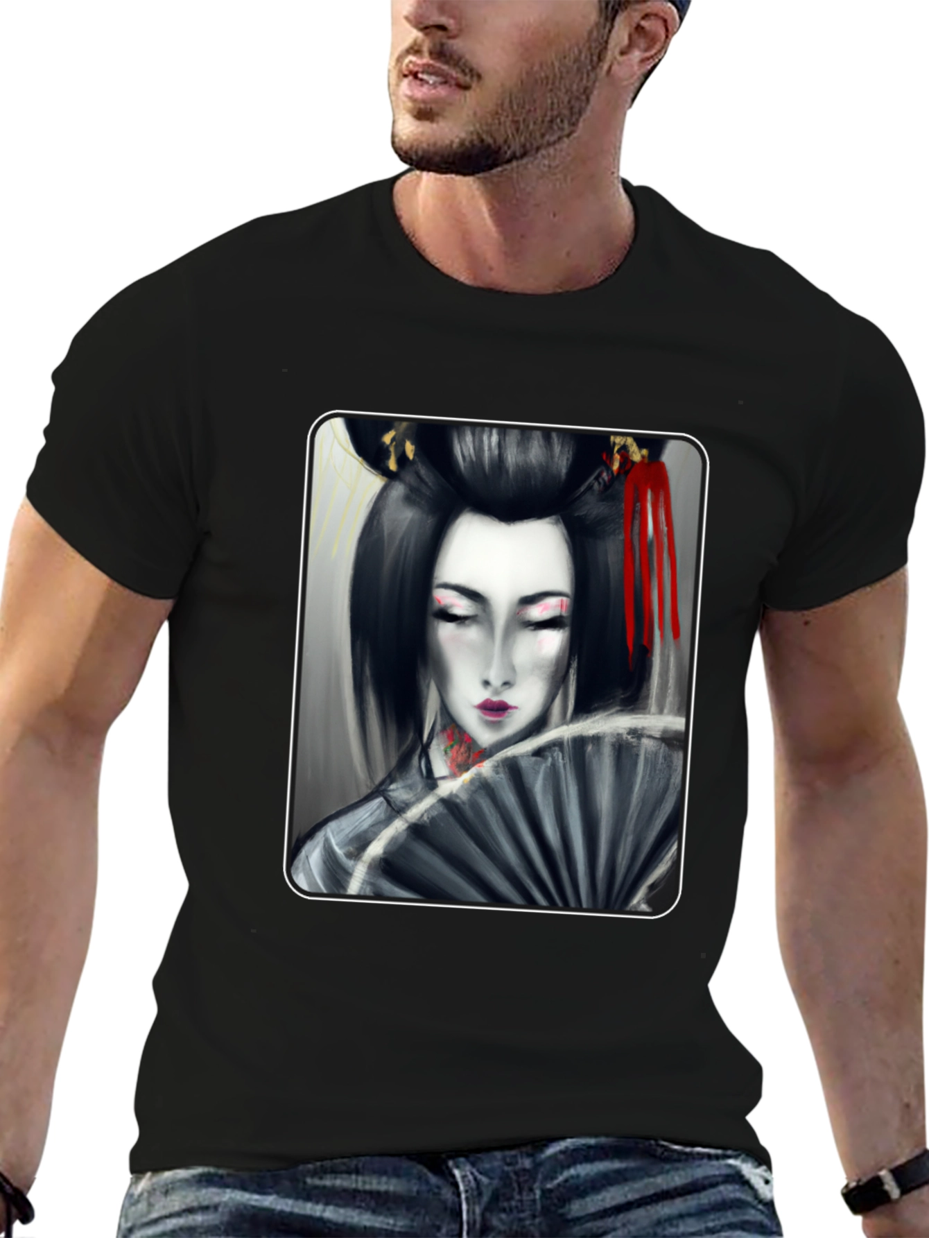 Geisha Graphic Black T-Shirt