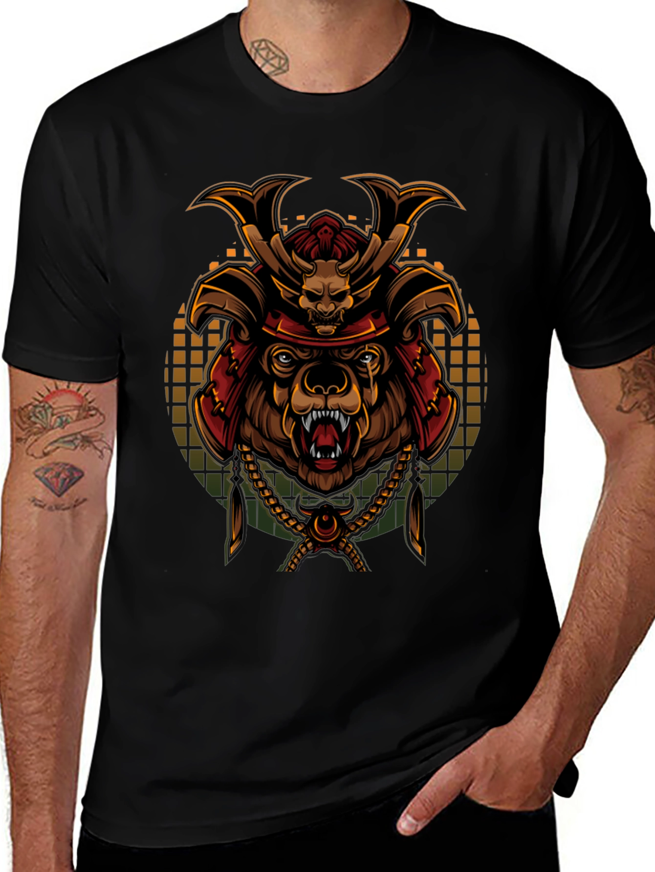 Samurai Bear Graphic Tee - Unique Design