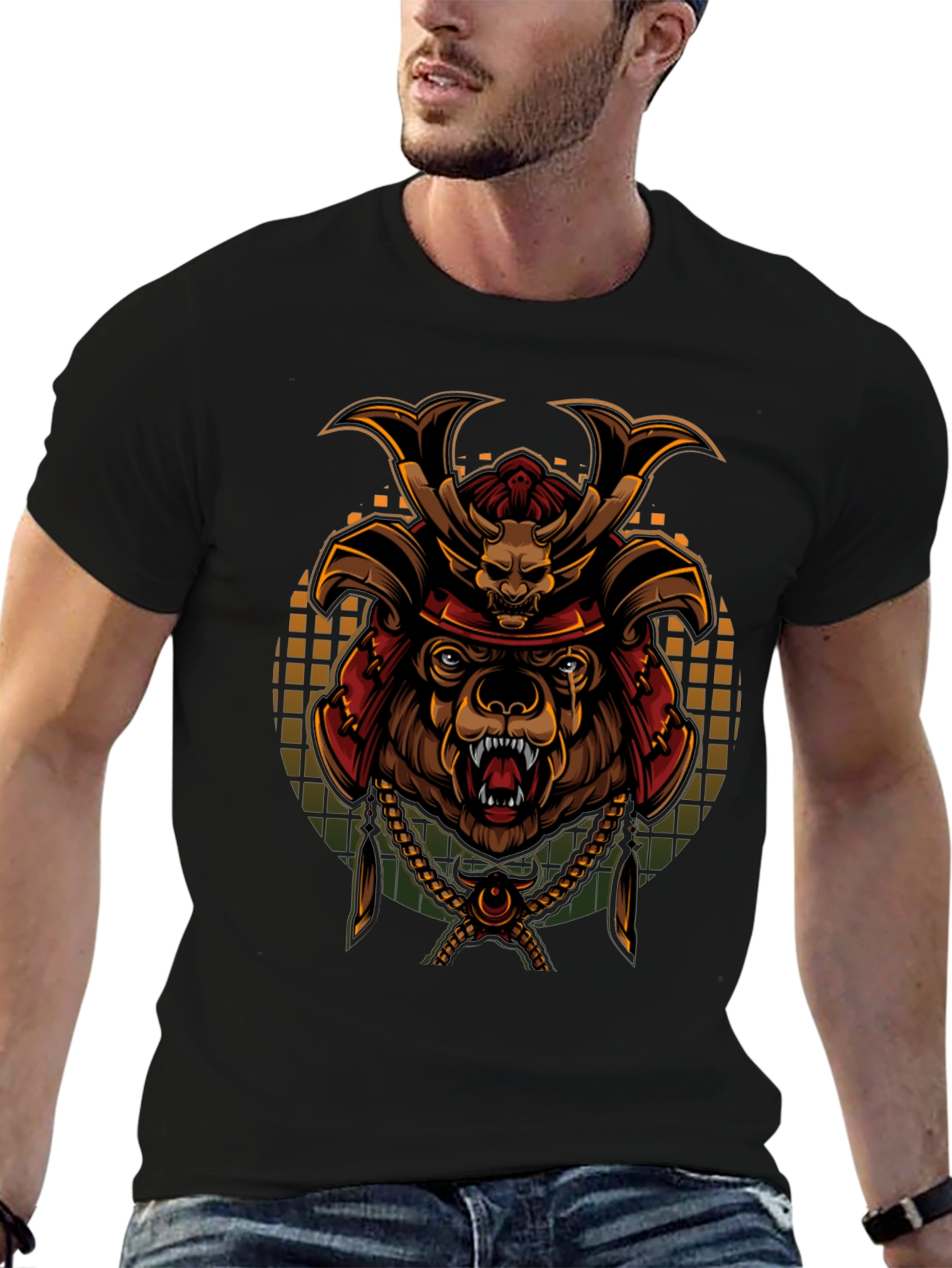 Samurai Bear Graphic Tee - Unique Design
