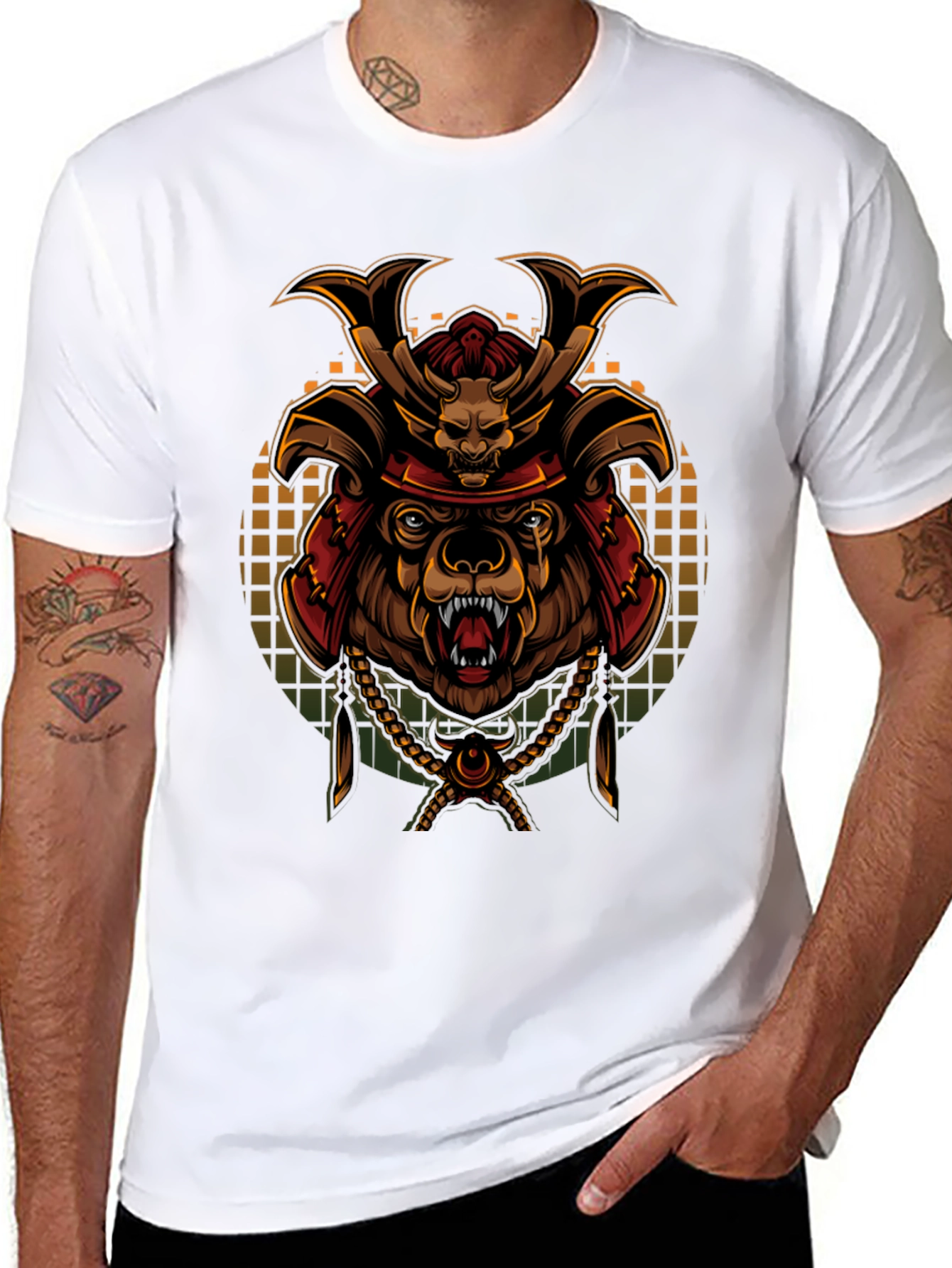Samurai Bear Graphic Tee - Unique Design