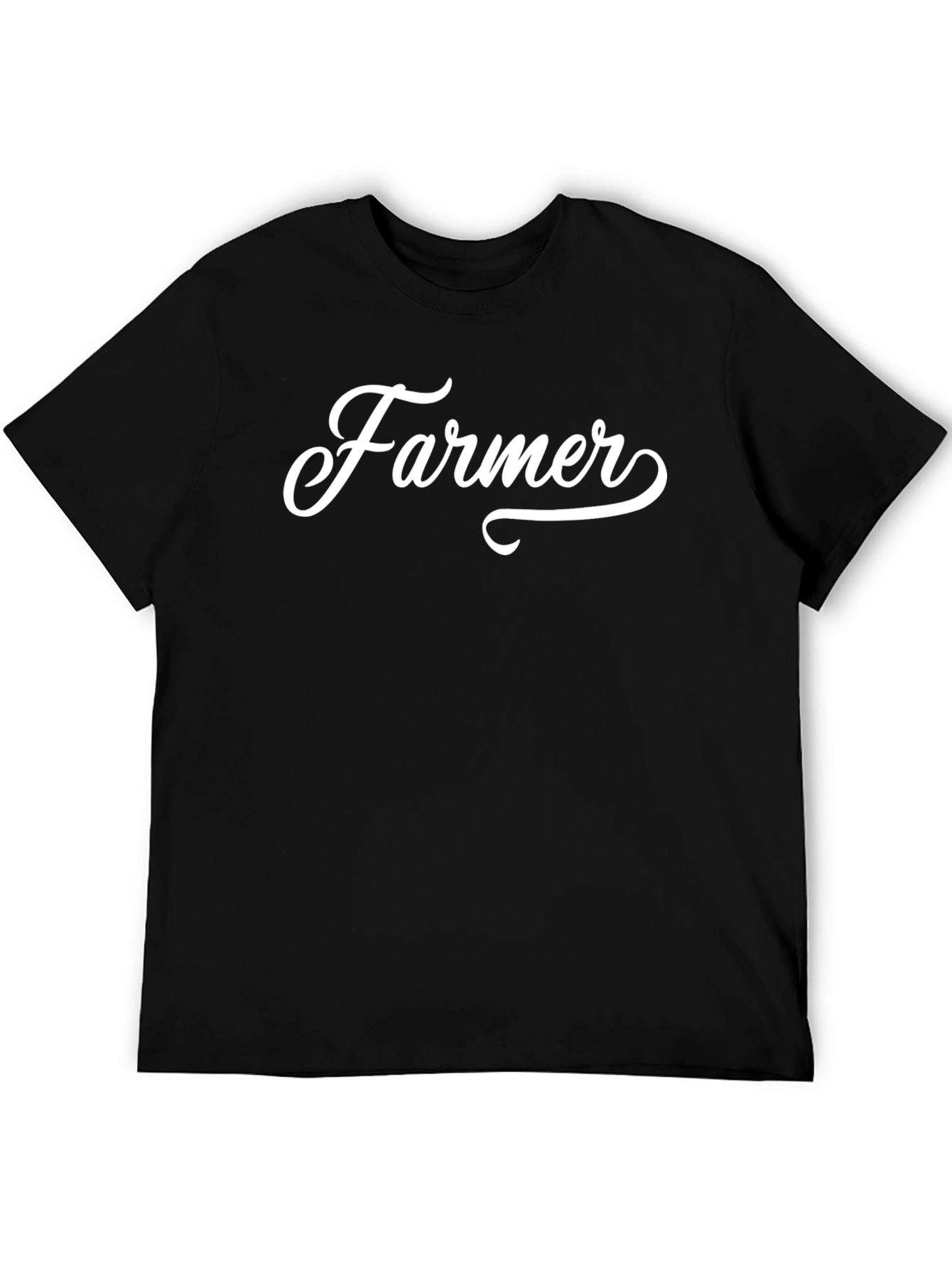 Farmer Script Graphic Tee - Soft Black Cotton