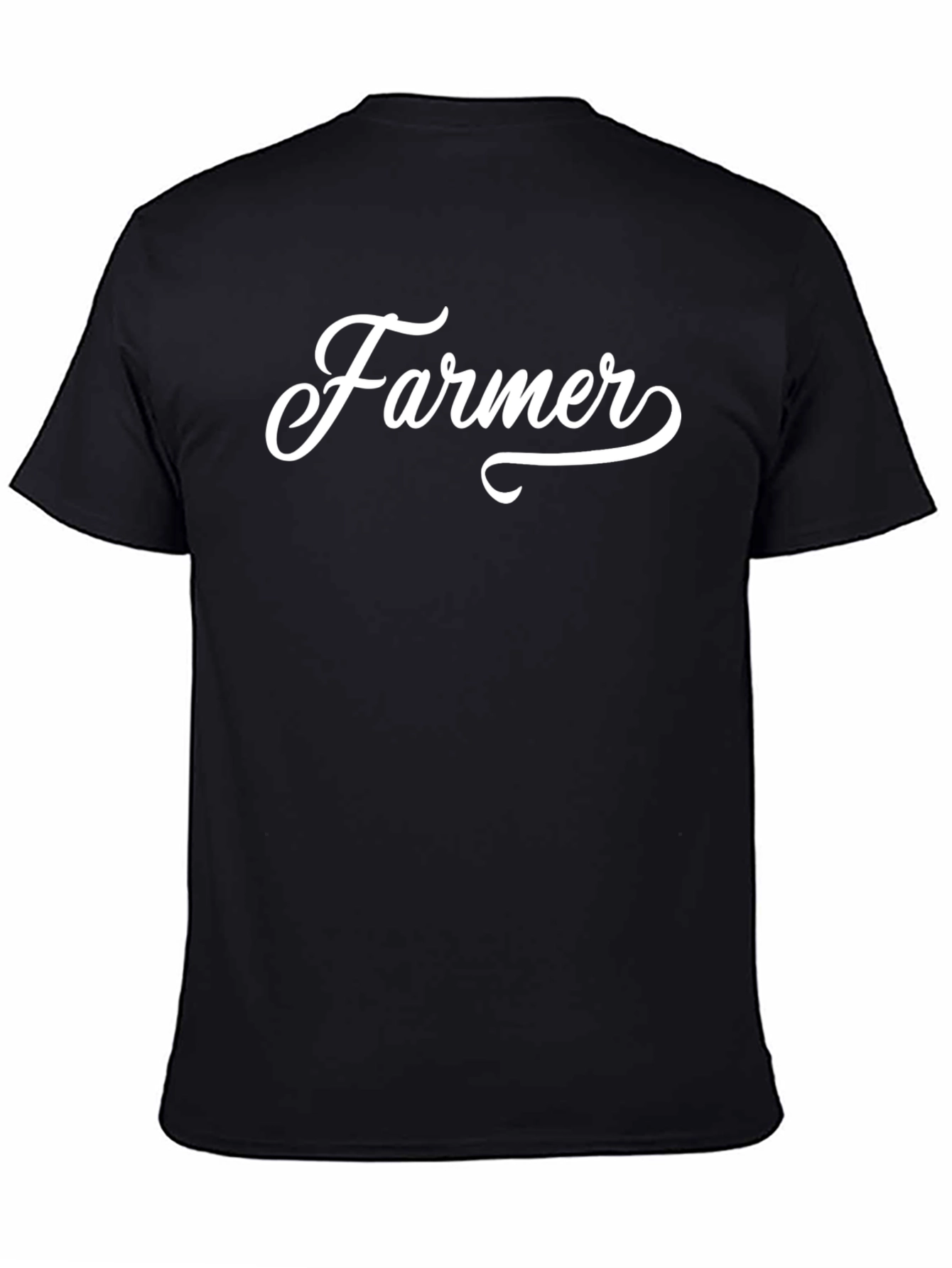 Farmer Script Graphic Tee - Soft Black Cotton