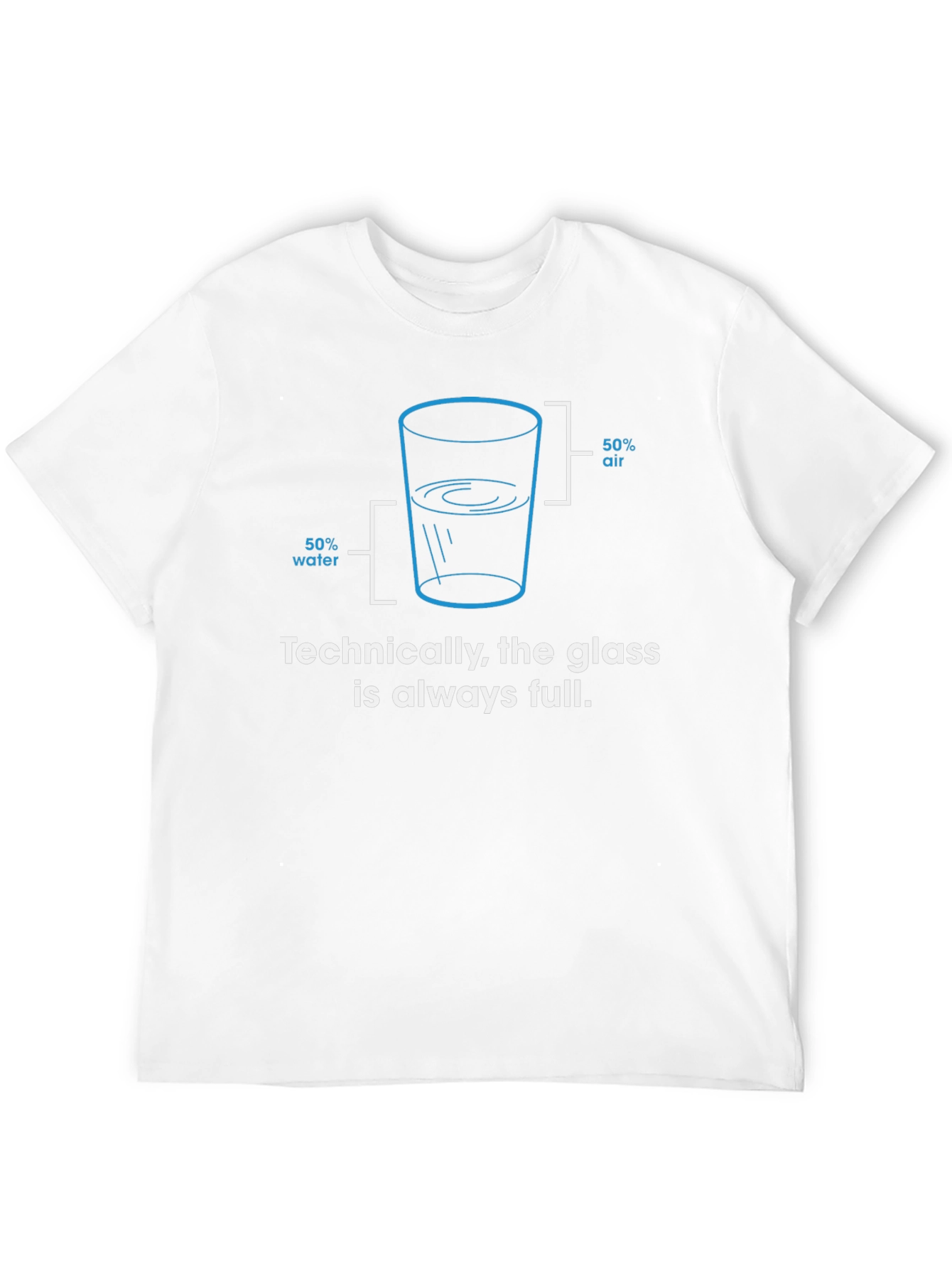 Always Full Glass Humor Graphic Tee - Black