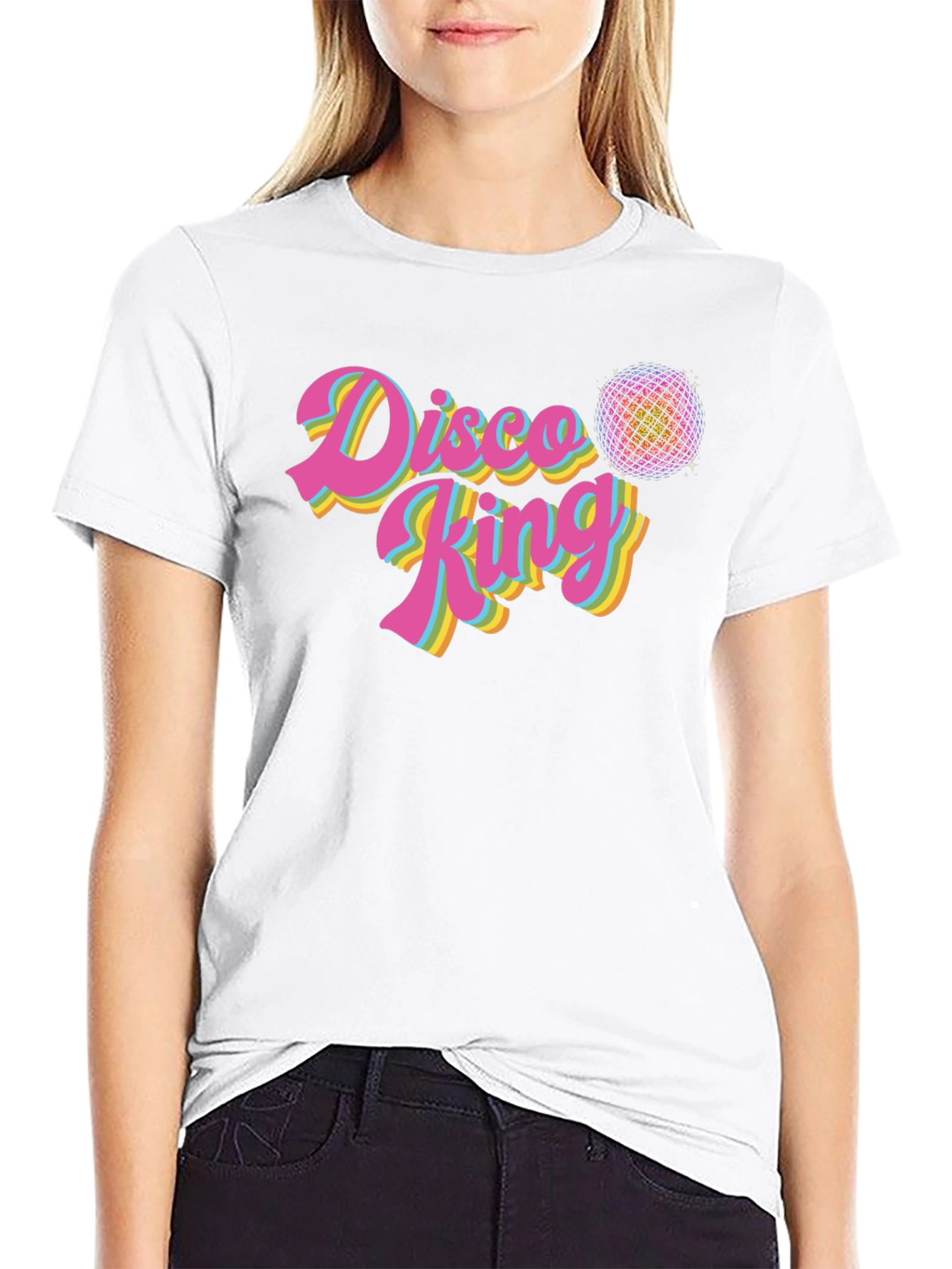 Disco King Retro T-Shirt - Black Cotton Tee