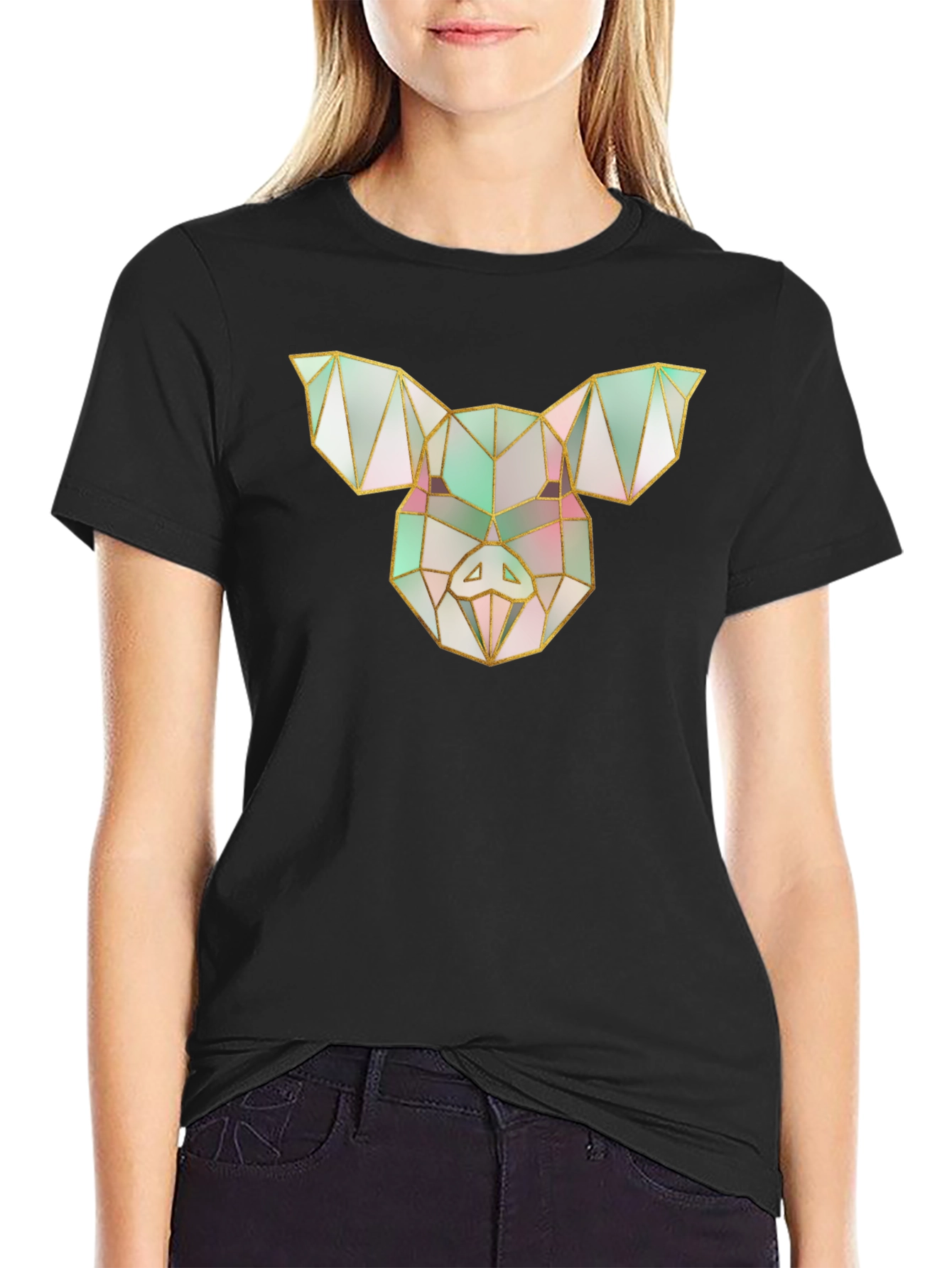 Geometric Pig Tee - Modern Graphic Print