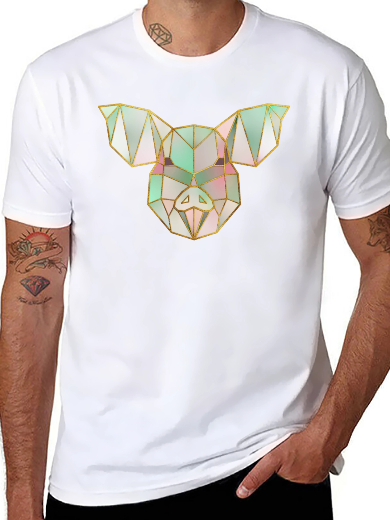 Geometric Pig Tee - Modern Graphic Print